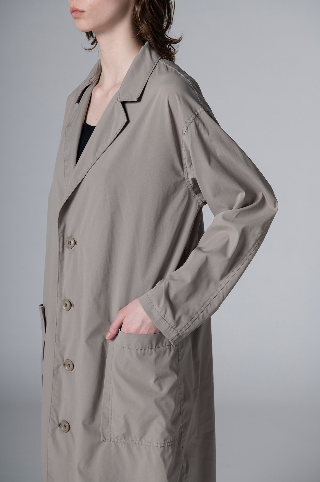 PRODUCT DYED CUPRO JACKET WITH LEFT NOTCHED LAPEL(XS Beige): Y's
