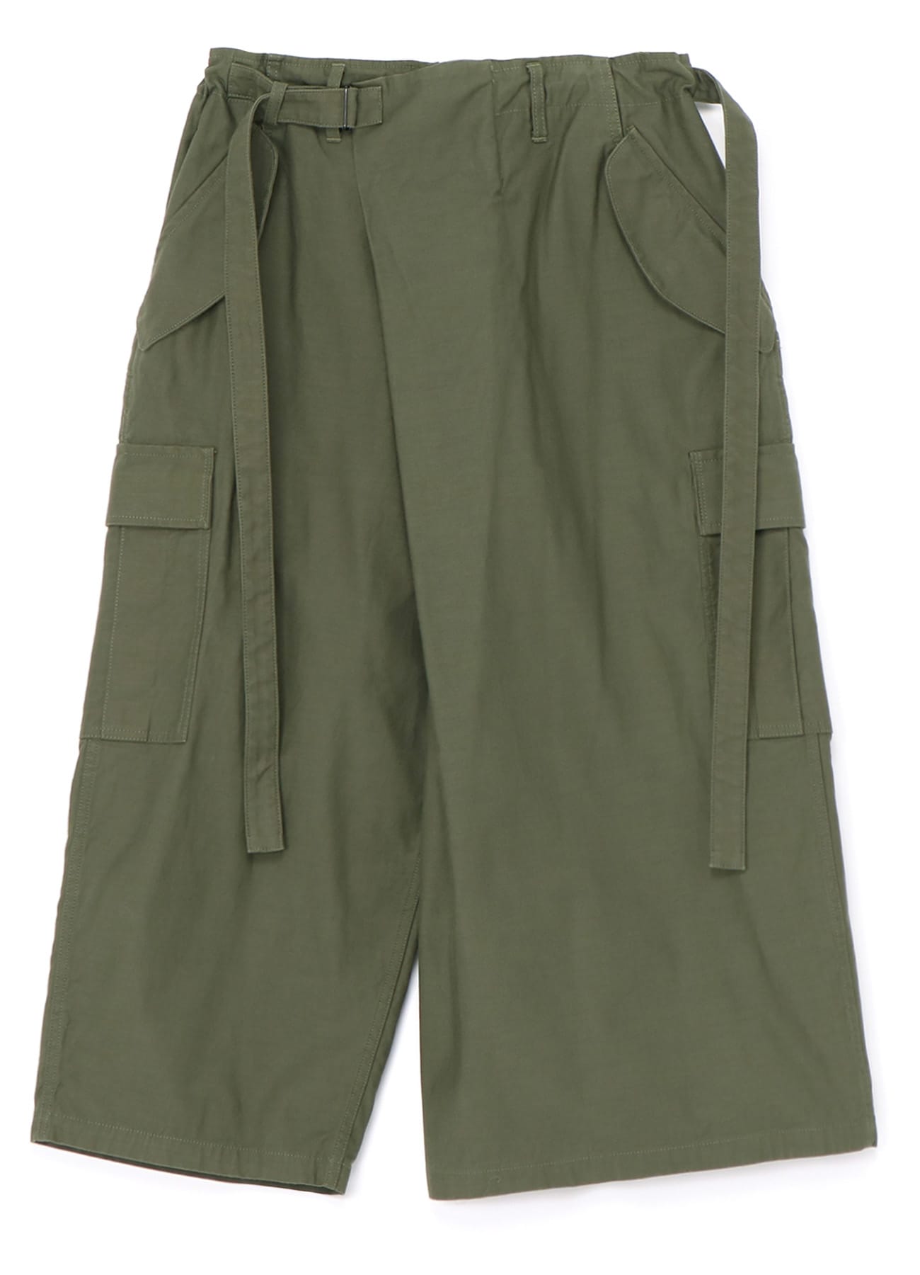 [Y's-Black Name]BACKSIDE SULFURIZATION SATIN WRAP PANTS WITH POCKETS