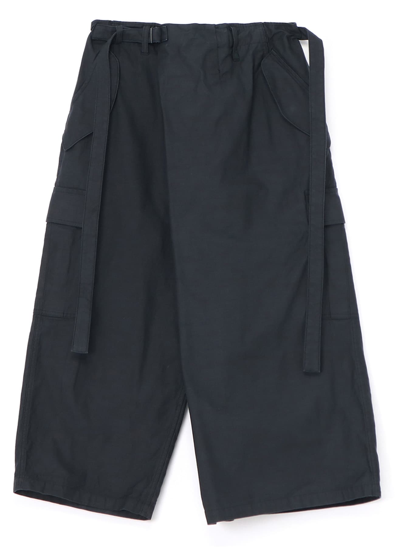 Y's-Black Name]BACKSIDE SULFURIZATION SATIN WRAP PANTS WITH