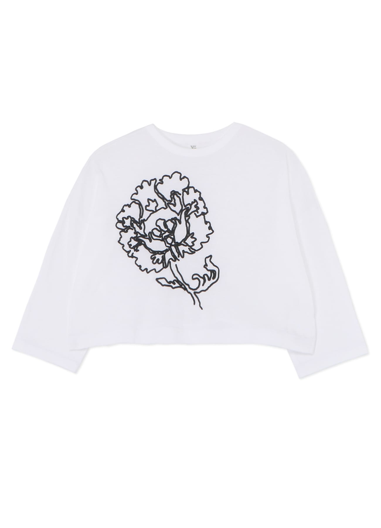 [Y’s KHADI COLLECTION]FLOWER PRINTED CROPPED T-SHIRT