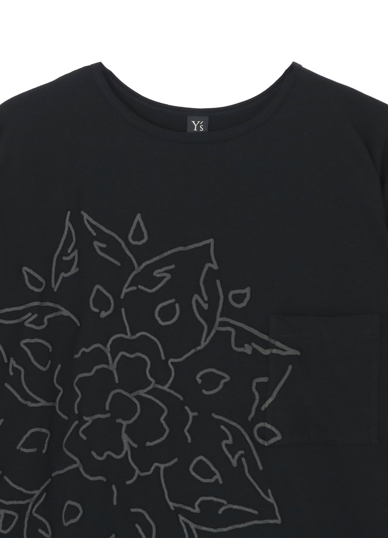 Y's KHADI COLLECTION]FLOWER PRINTED BIG T-SHIRT(S Black): Y's｜THE 