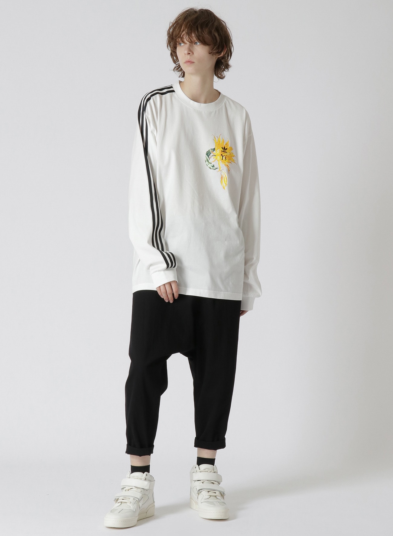 Y's x adidas]CACTUS FLOWER PRINT LONG T-SHIRT(XS White): Y's｜THE 