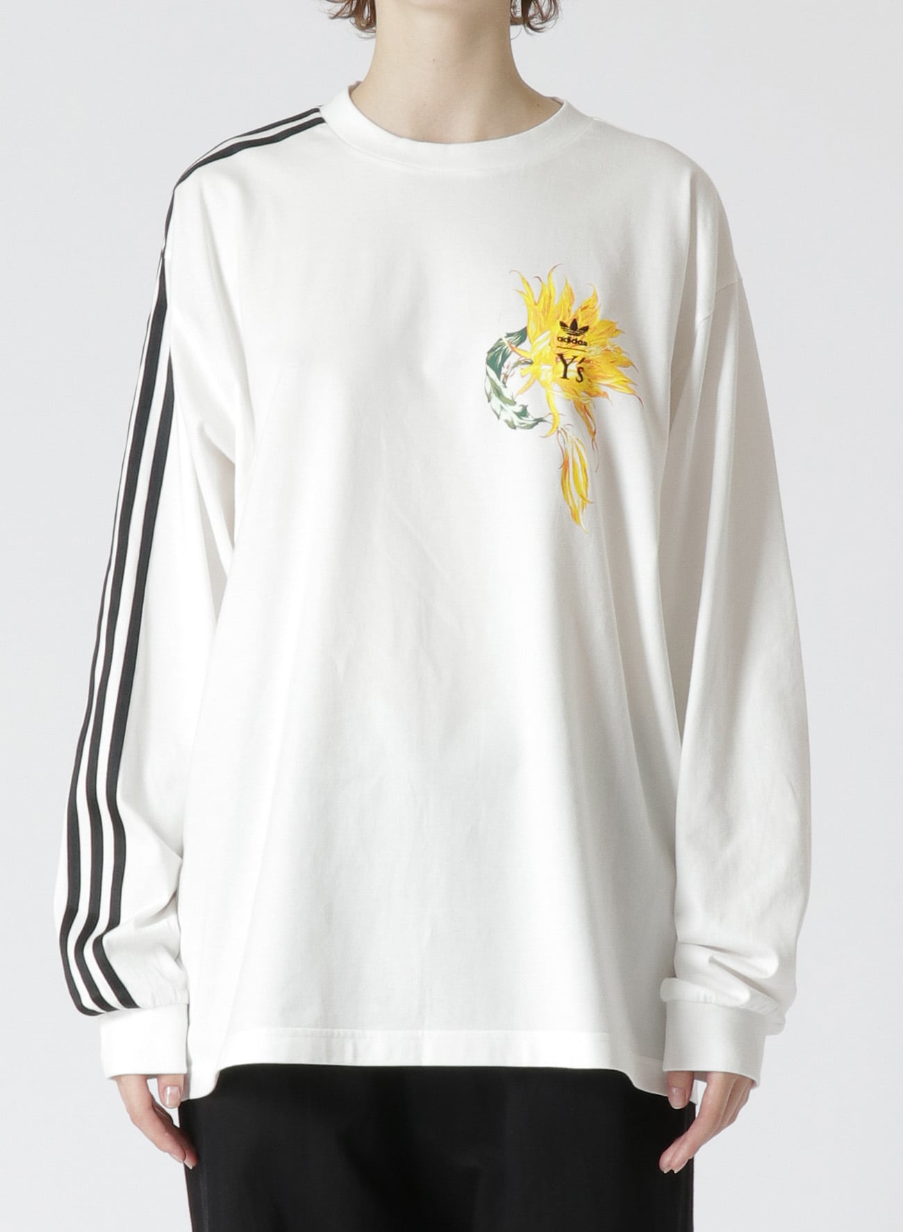 Y's x adidas]CACTUS FLOWER PRINT LONG T-SHIRT(XS White): Y's｜THE 