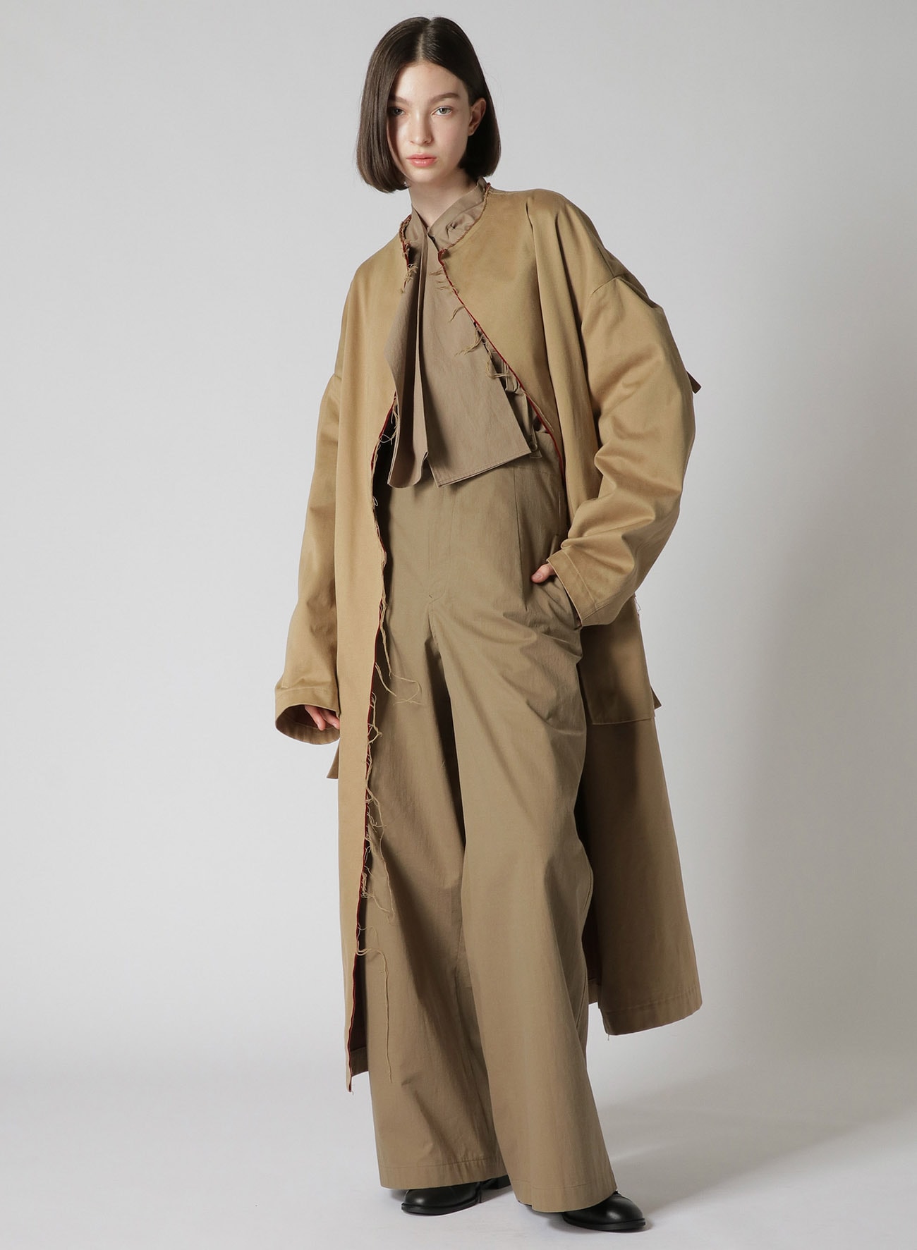 DOUBLE FACED TWILL NO COLLAR COAT(XS Beige): Vintage 1.1｜THE SHOP ...