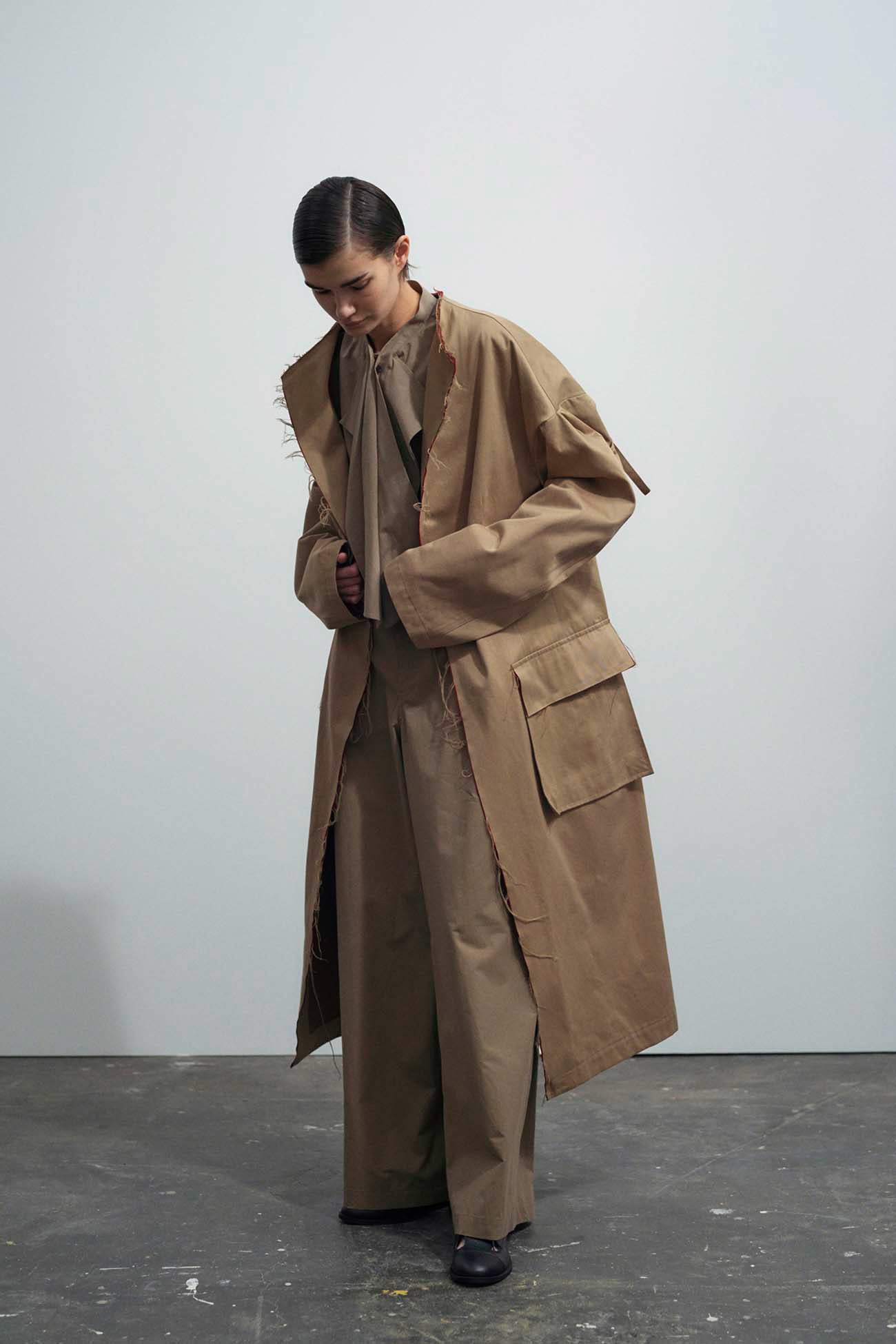 DOUBLE FACED TWILL NO COLLAR COAT(XS Beige): Vintage 1.1｜THE SHOP ...