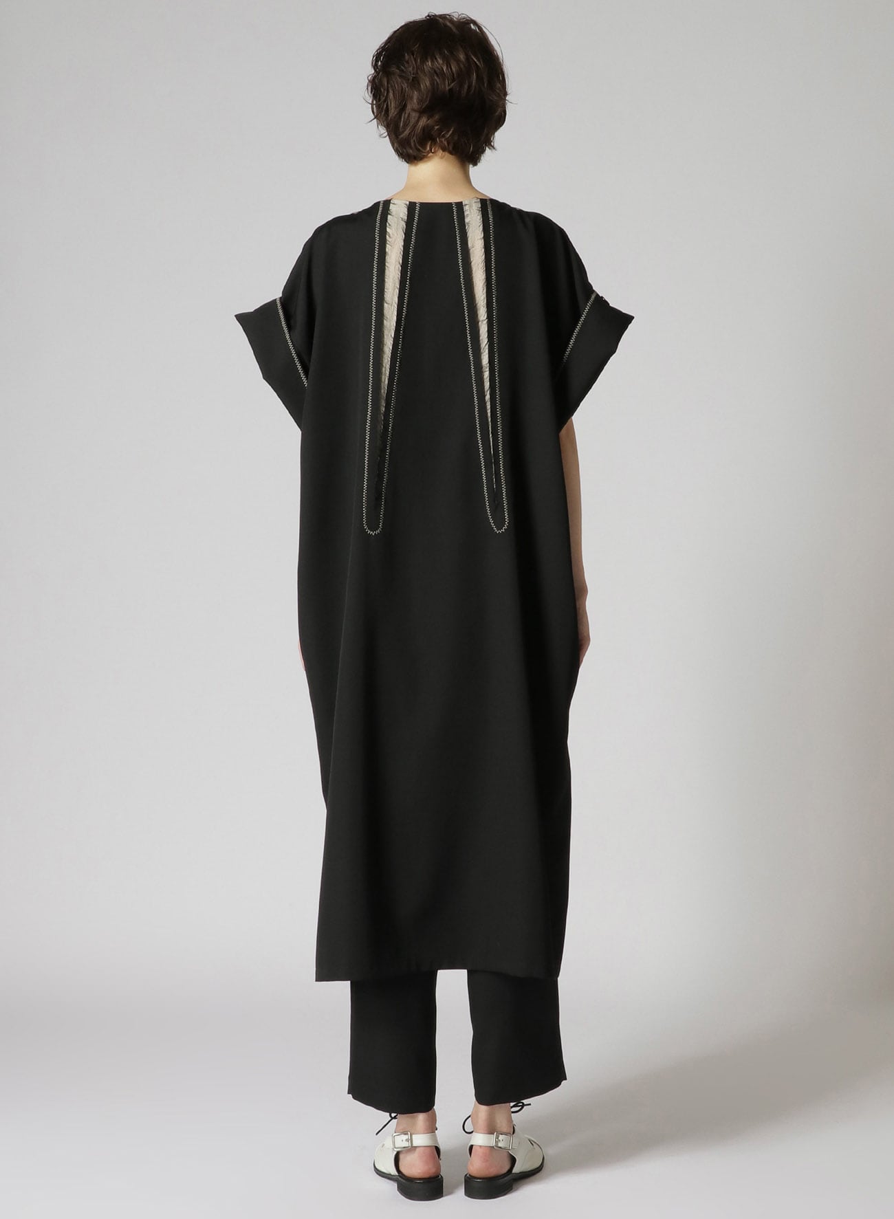 GABARDINE U-BACK EMBEDDED GUSSET DRESS(XS Black): Vintage 1.1｜THE ...