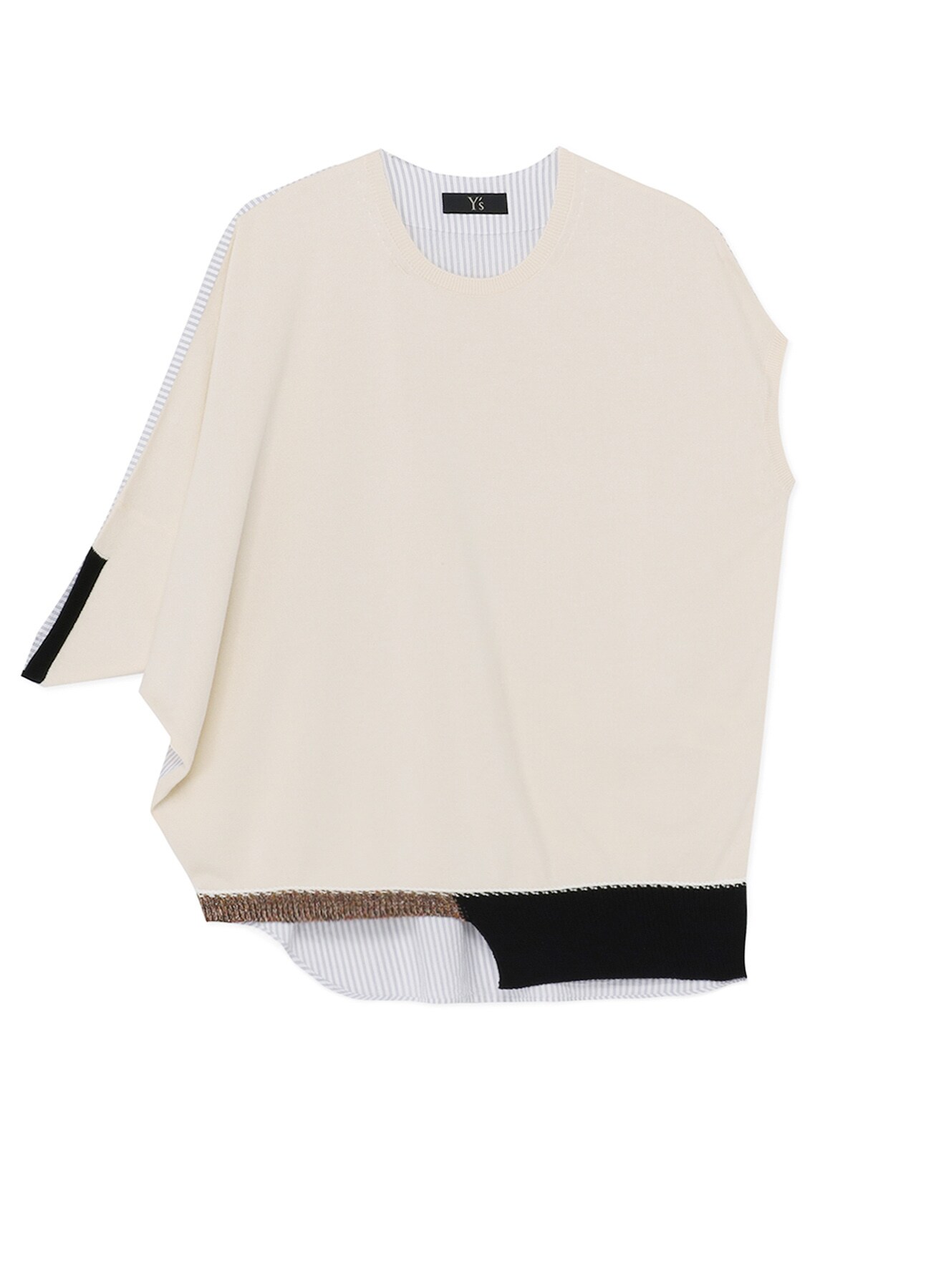 SHIRT FABRIC PANEL PULLOVER(S White): Vintage 1.1｜THE SHOP YOHJI