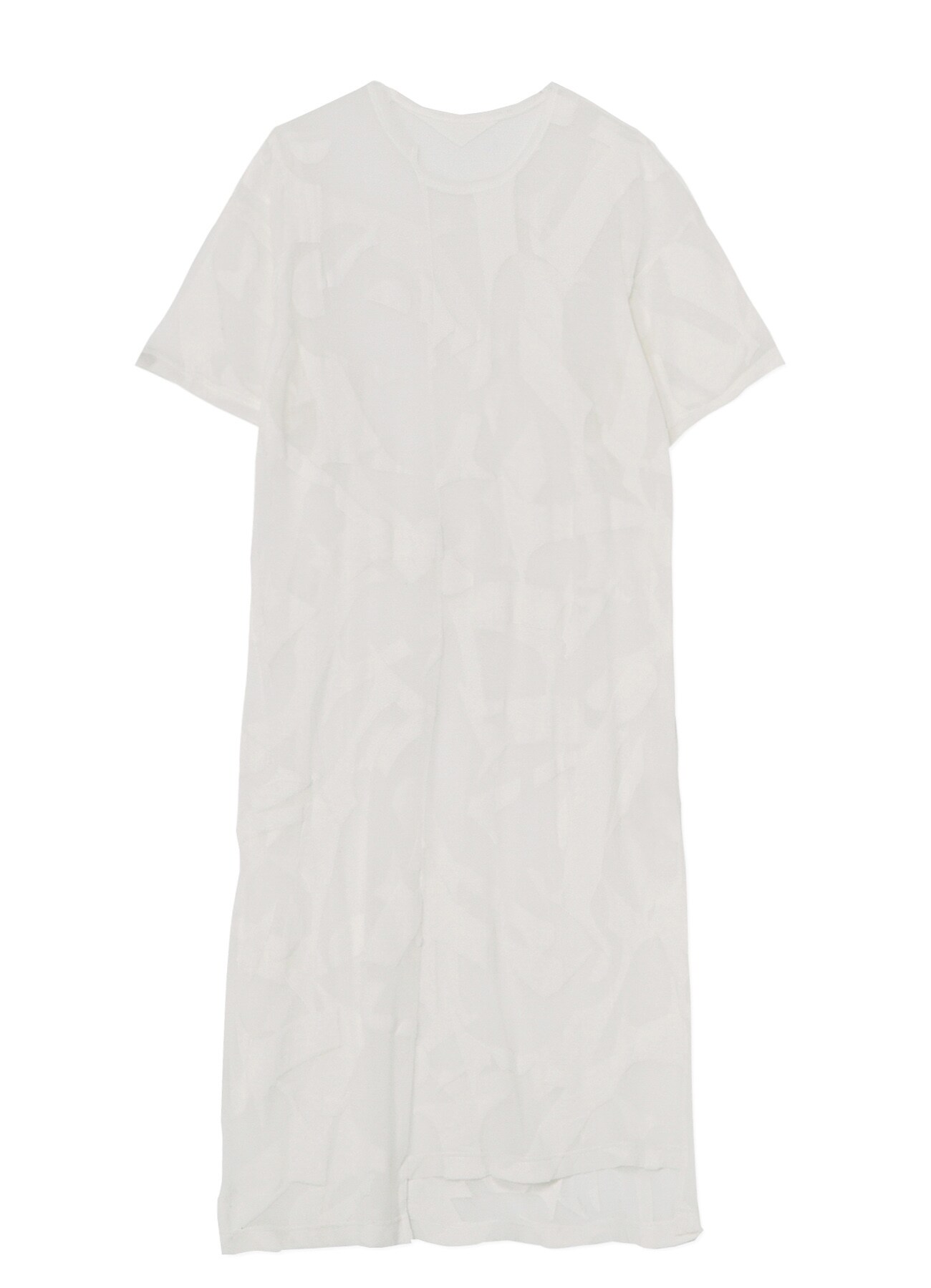 Y'S VELOR JAQUARD FRONT SWITCH LONG DRESS(S White): Vintage 1.1 