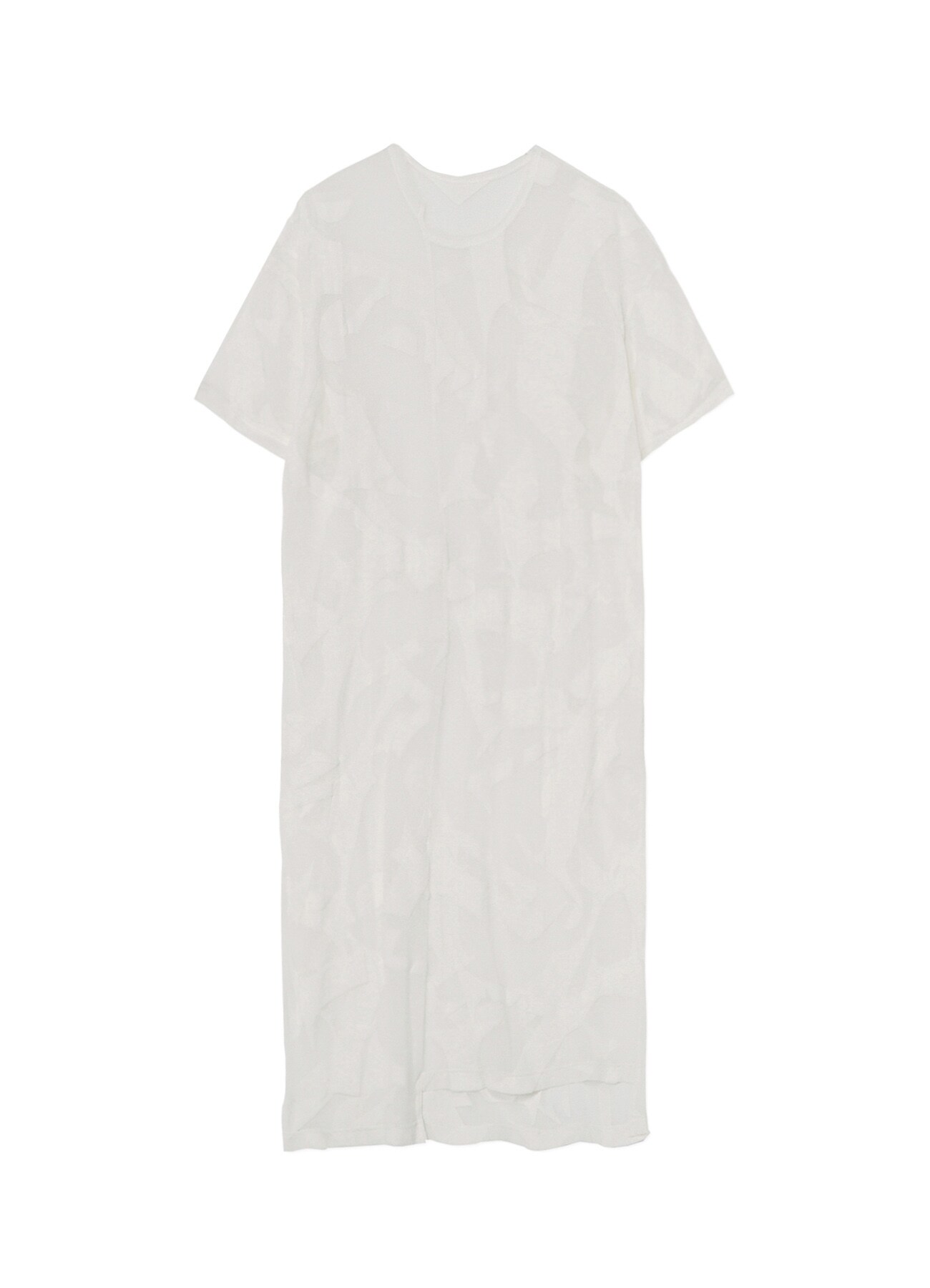 Y'S VELOR JAQUARD FRONT SWITCH LONG DRESS(S White): Vintage 1.1 