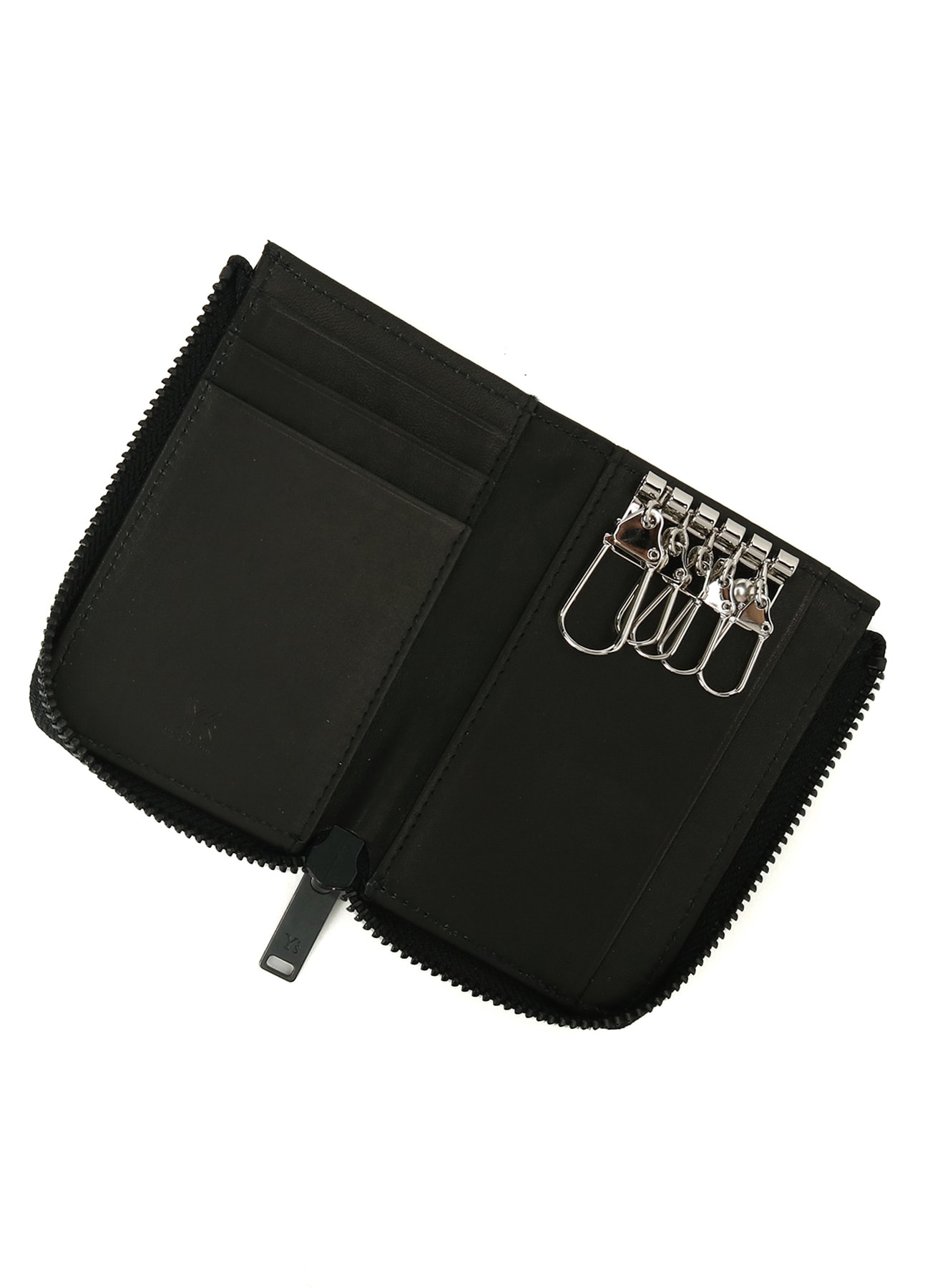 TANNED LEATHER ZIPPERED KEY CASE(S Black): Y's｜THE SHOP YOHJI