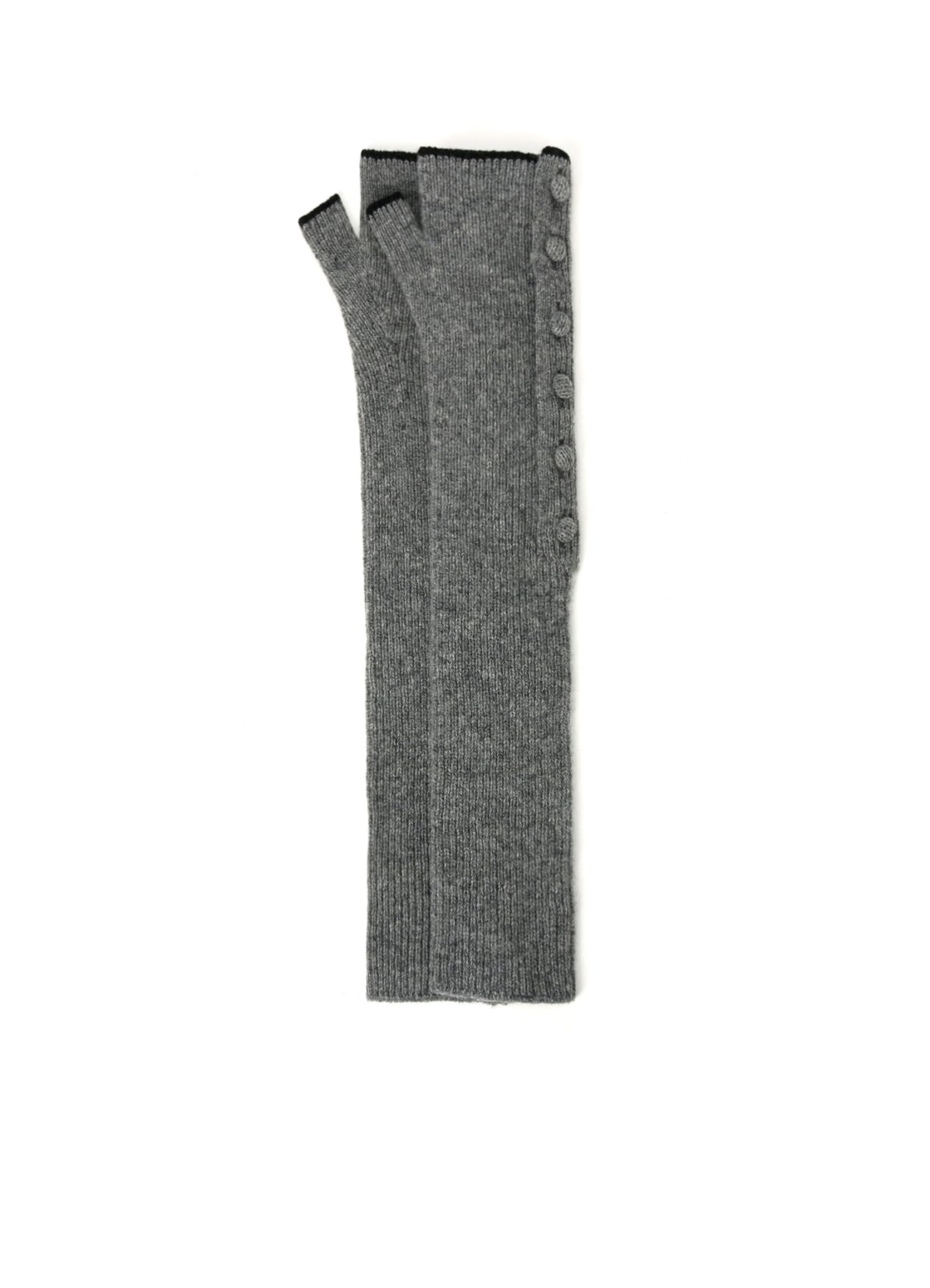 BUTTON-UP SLIT DETAIL RIBBED HAND WARMERS