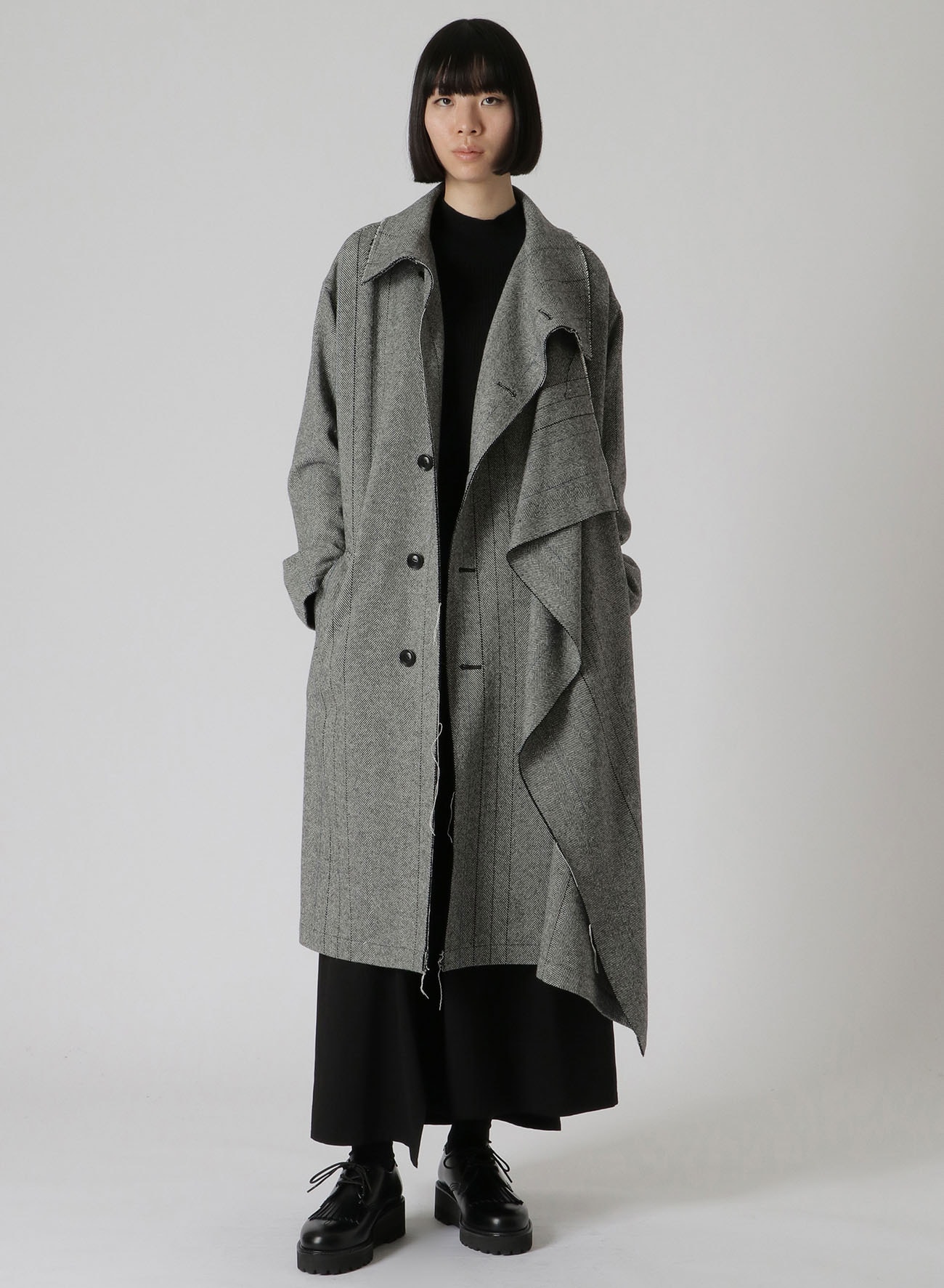 【VOAAOV】 tumbler tweed long coat