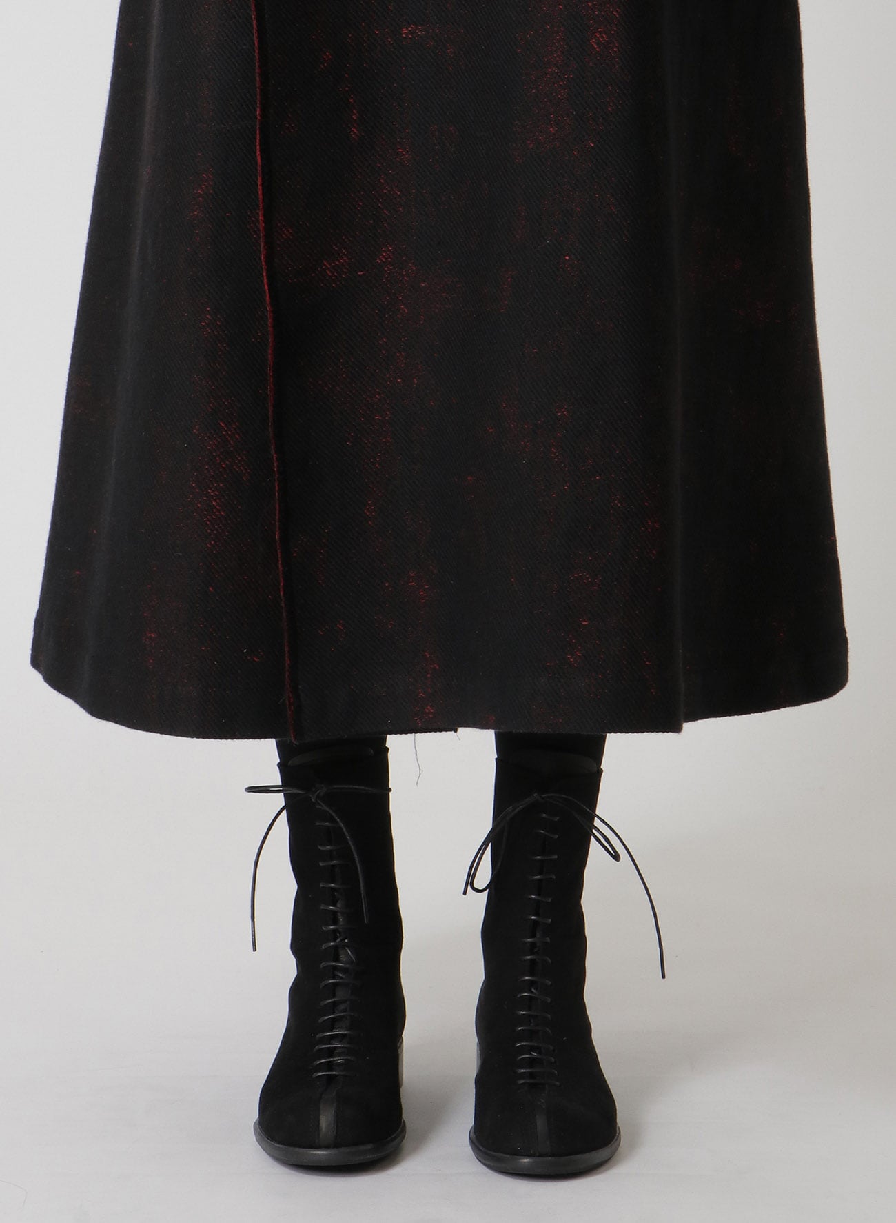 PRINTED COTTON FOLD-OVER COLLAR COAT