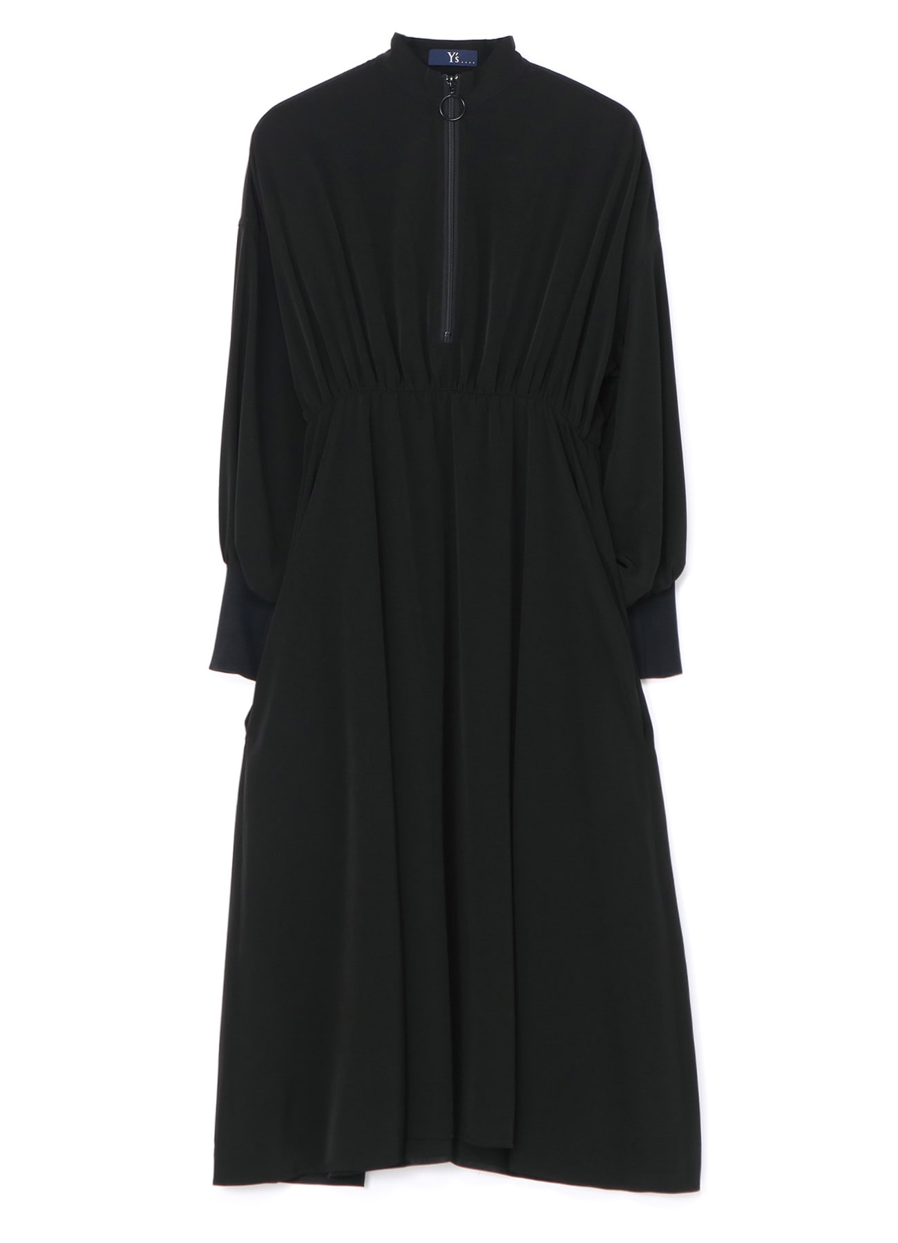 TRIACETATE/POLYESTER ZIP-UP DRESS(XS Black): Y's....｜THE SHOP