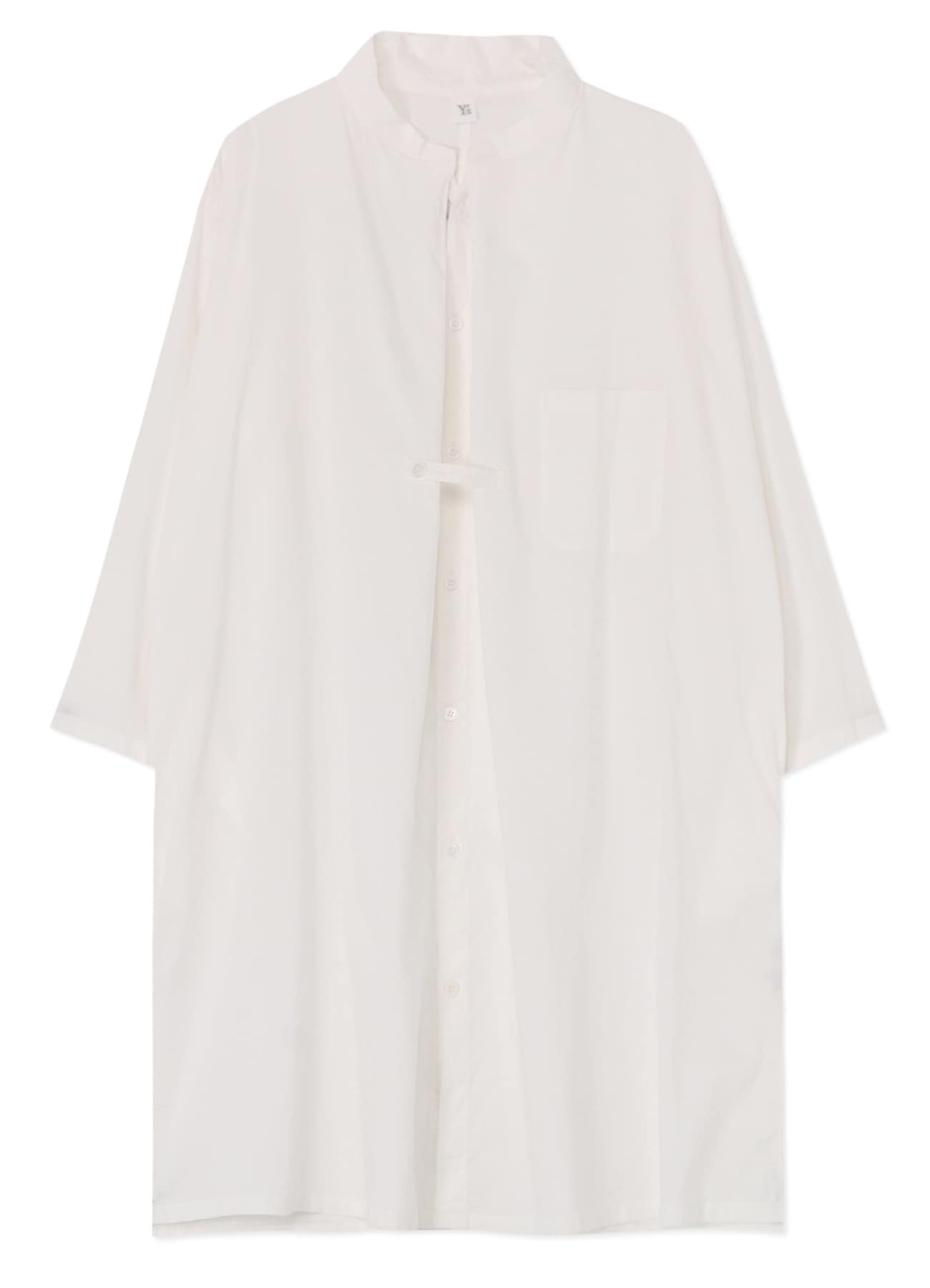 THIN COTTON TWILL PLEATED SHIRT DRESS(XS White): Y's｜THE SHOP 