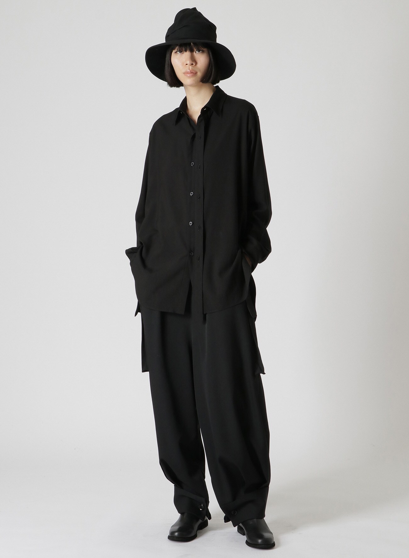 TWISTED WOOL GABARDINE HAT(S Black): Y's｜THE SHOP YOHJI YAMAMOTO