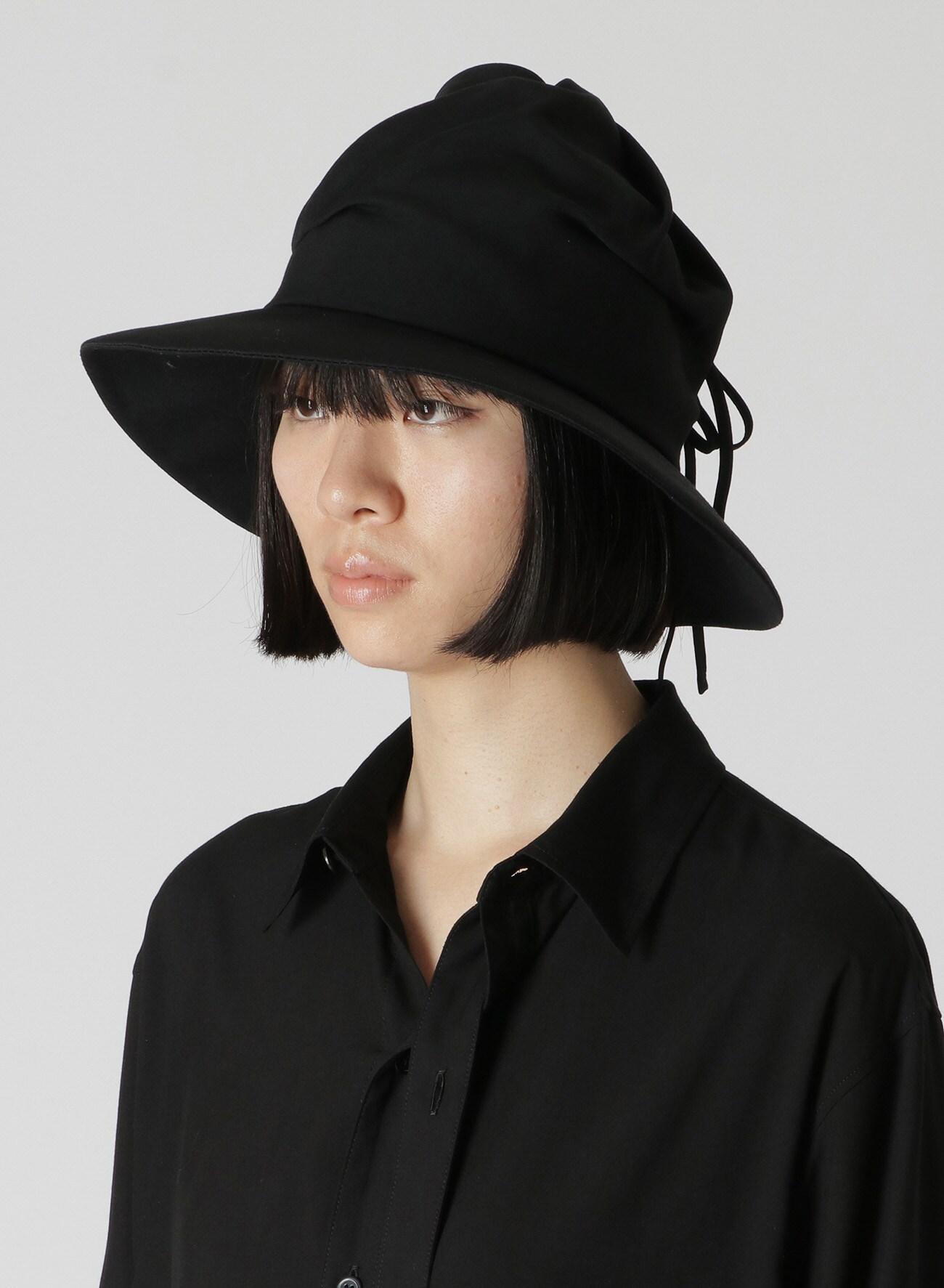 TWISTED WOOL GABARDINE HAT(S Black): Y's｜THE SHOP YOHJI YAMAMOTO