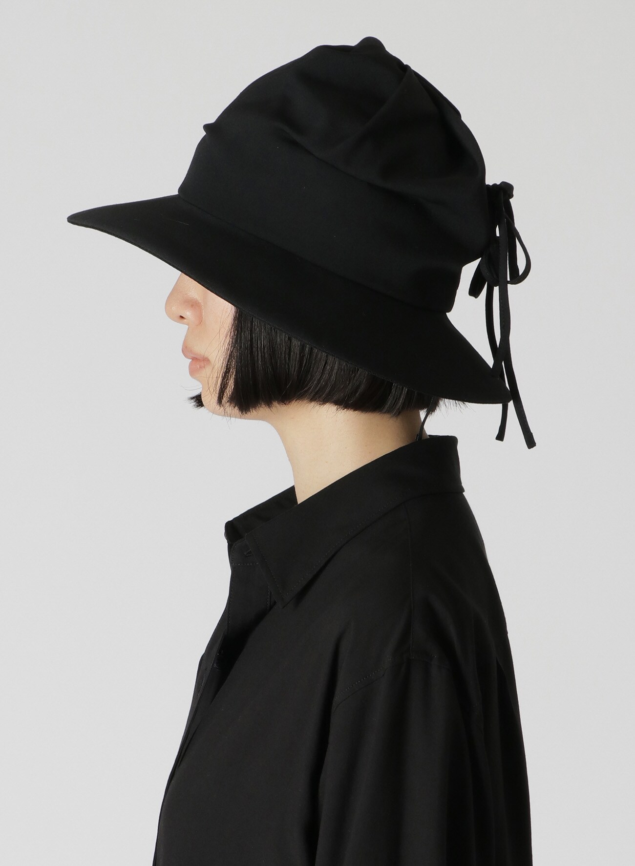 TWISTED WOOL GABARDINE HAT(S Black): Y's｜THE SHOP YOHJI YAMAMOTO