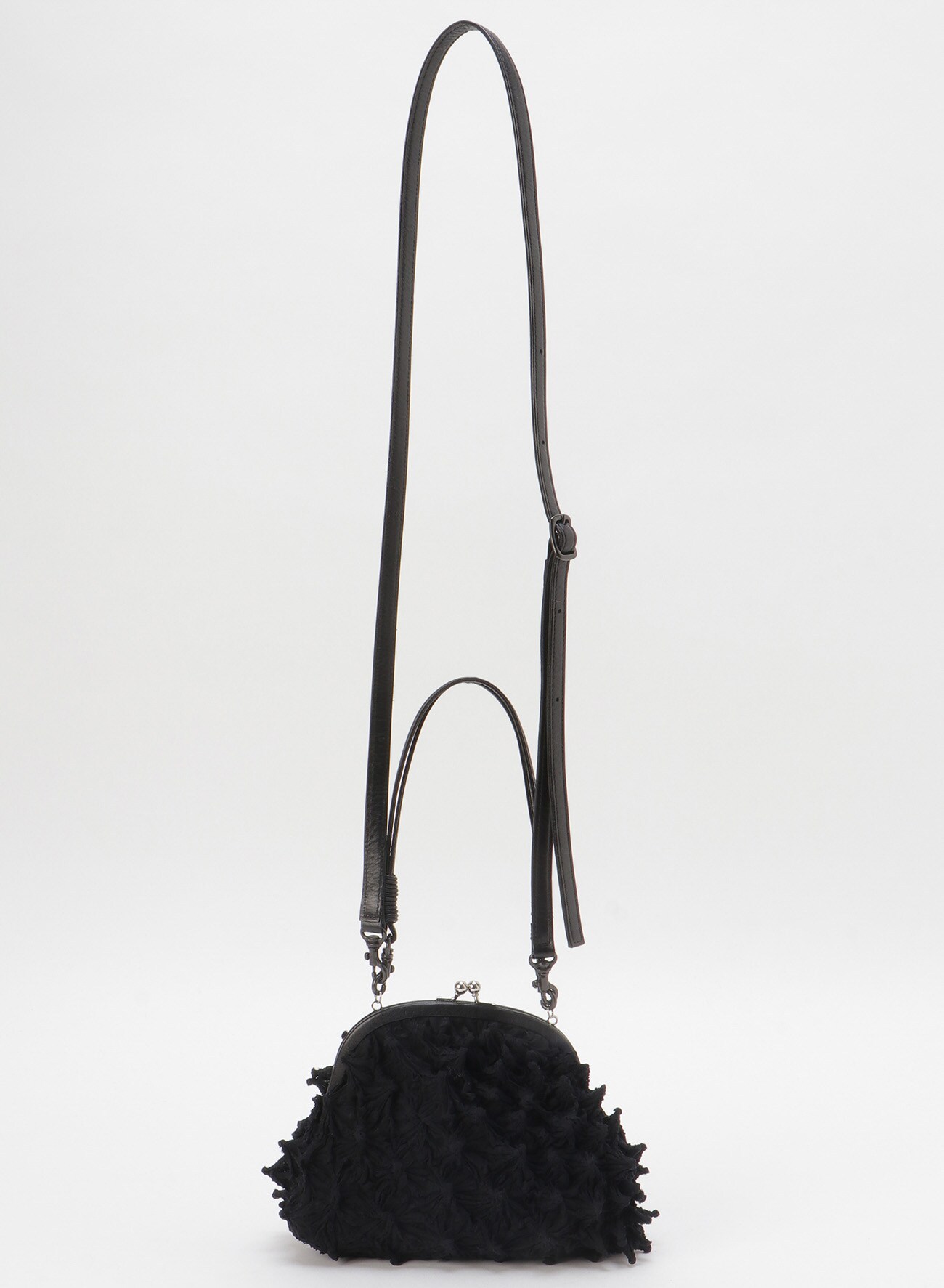 SHIBORI CHIFFON CLASP BAG(FREE SIZE Black): Y's｜THE SHOP YOHJI