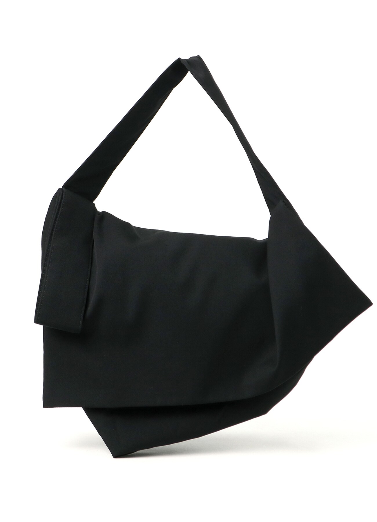 SCRUNCHED WOOL GABARDINE SHOULDER BAG