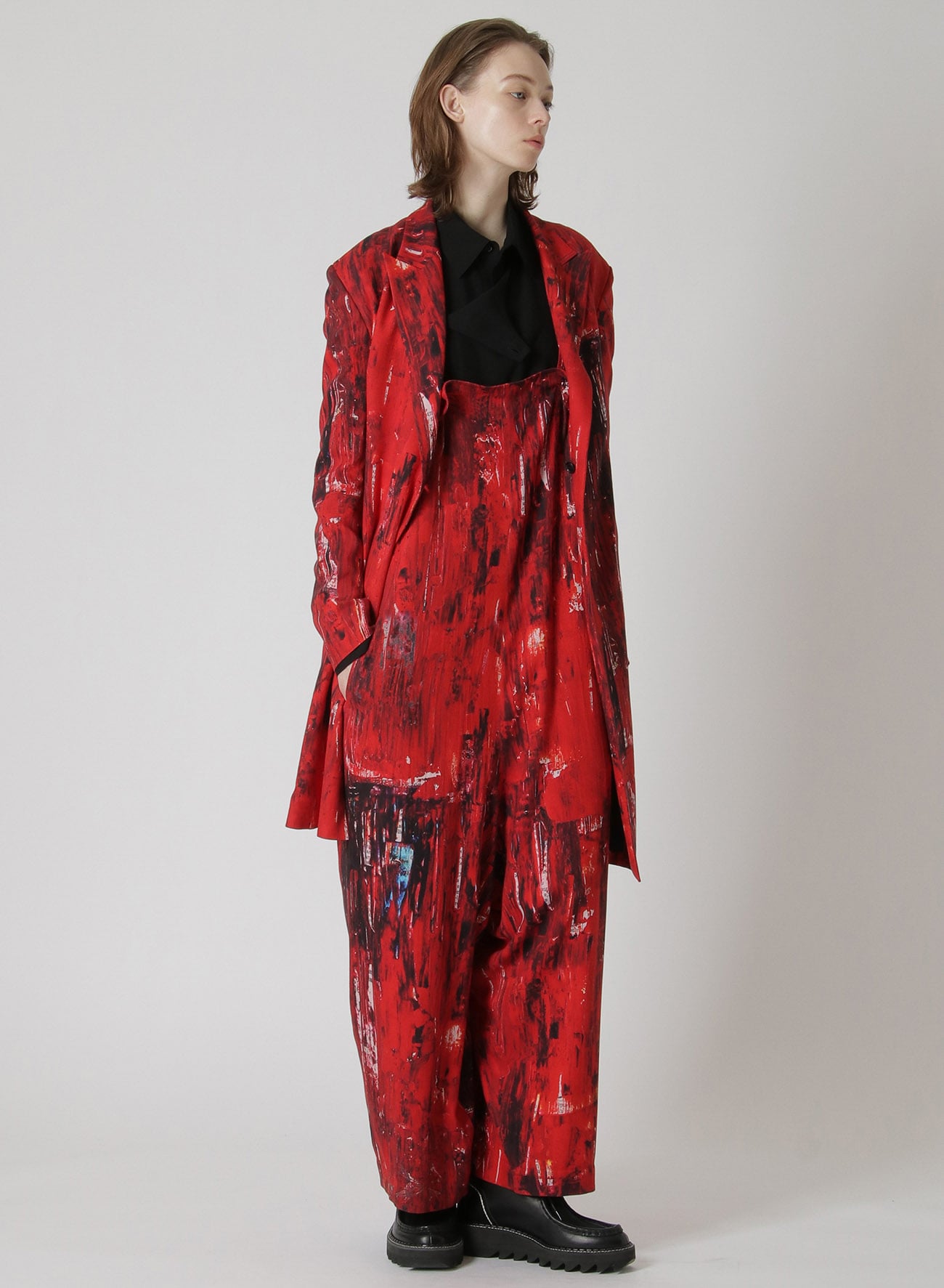 OIL PAINT PRINT RAYON ASYMMETRIC JACKET(XS Red): Y's｜THE SHOP 