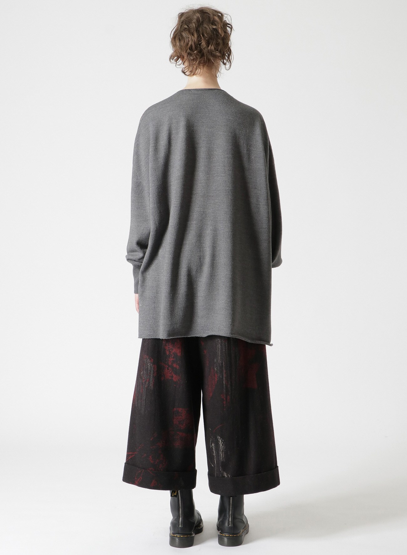 WOOL BLEND JERSEY WIDE SILHOUETTE PULLOVER(S Red): Y's｜THE SHOP
