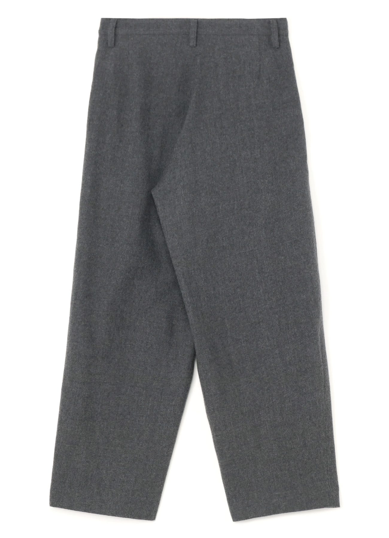 SHRUNKEN WOOL SERGE SINGLE PLEATED WIDE LEG PANTS