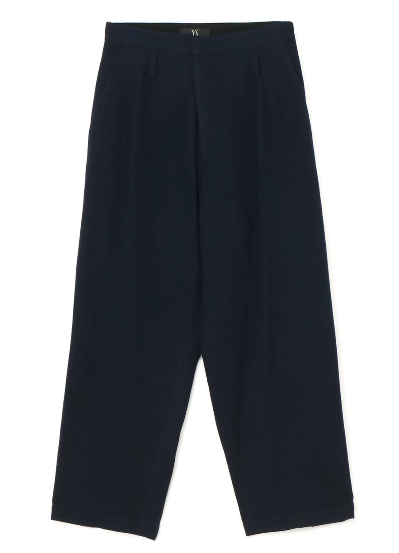 SHRUNKEN WOOL SERGE TAPERED PANTS