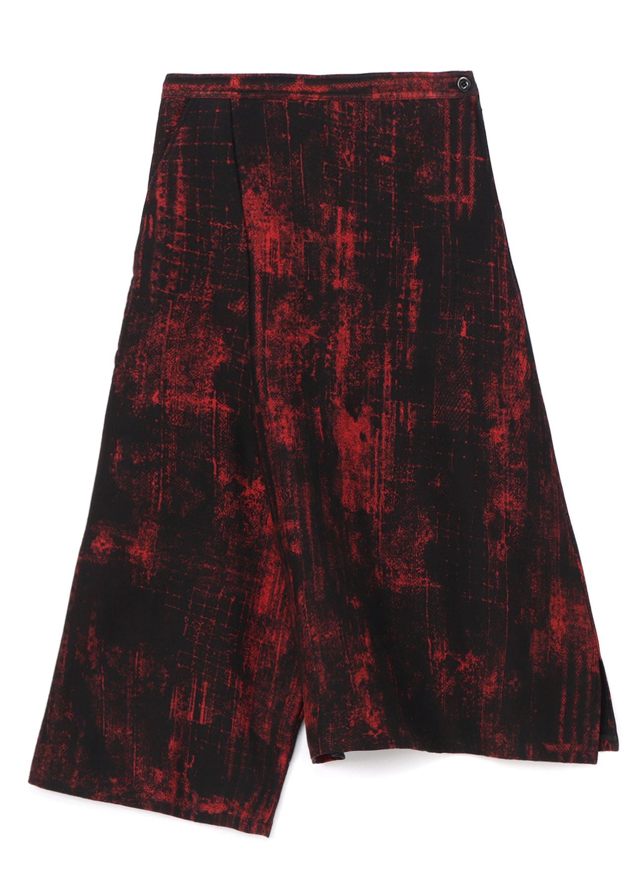 PRINTED COTTON ASYMMETRIC FLARED PANTS