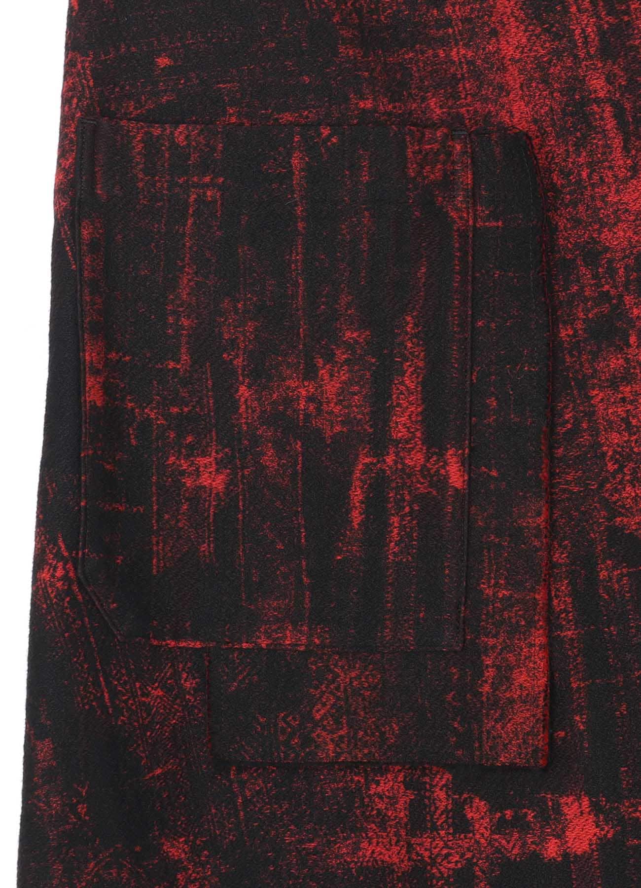 PRINTED COTTON ASYMMETRIC FLARED PANTS