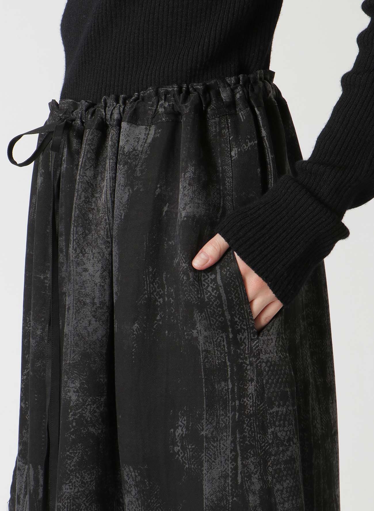 CURPO/RAYON TWILL LEFT HOLE DETAIL SKIRT(S Grey): Y's｜THE SHOP