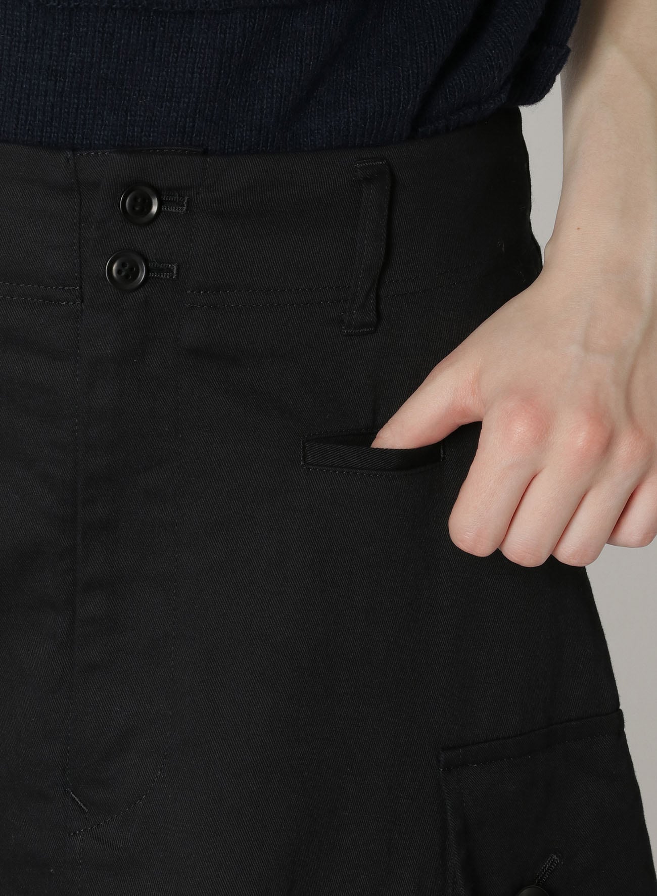[Y's BORN PRODUCT] COTTON TWILL CARGO PANTS-STYLE SKIRT