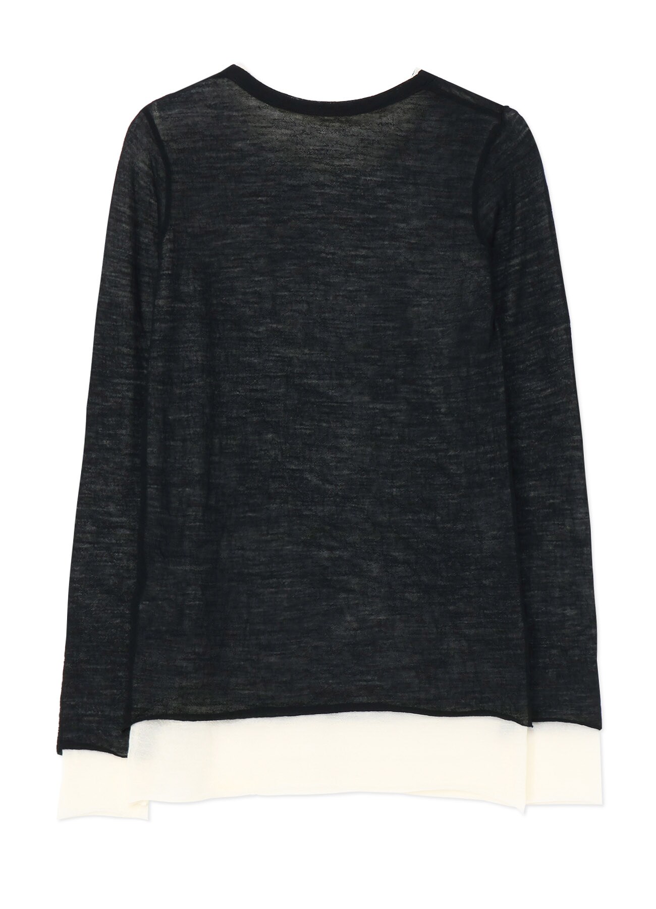 LAYERED ROUND NECK LONG SLEEVE T-SHIRT(S Black): Y's｜THE SHOP