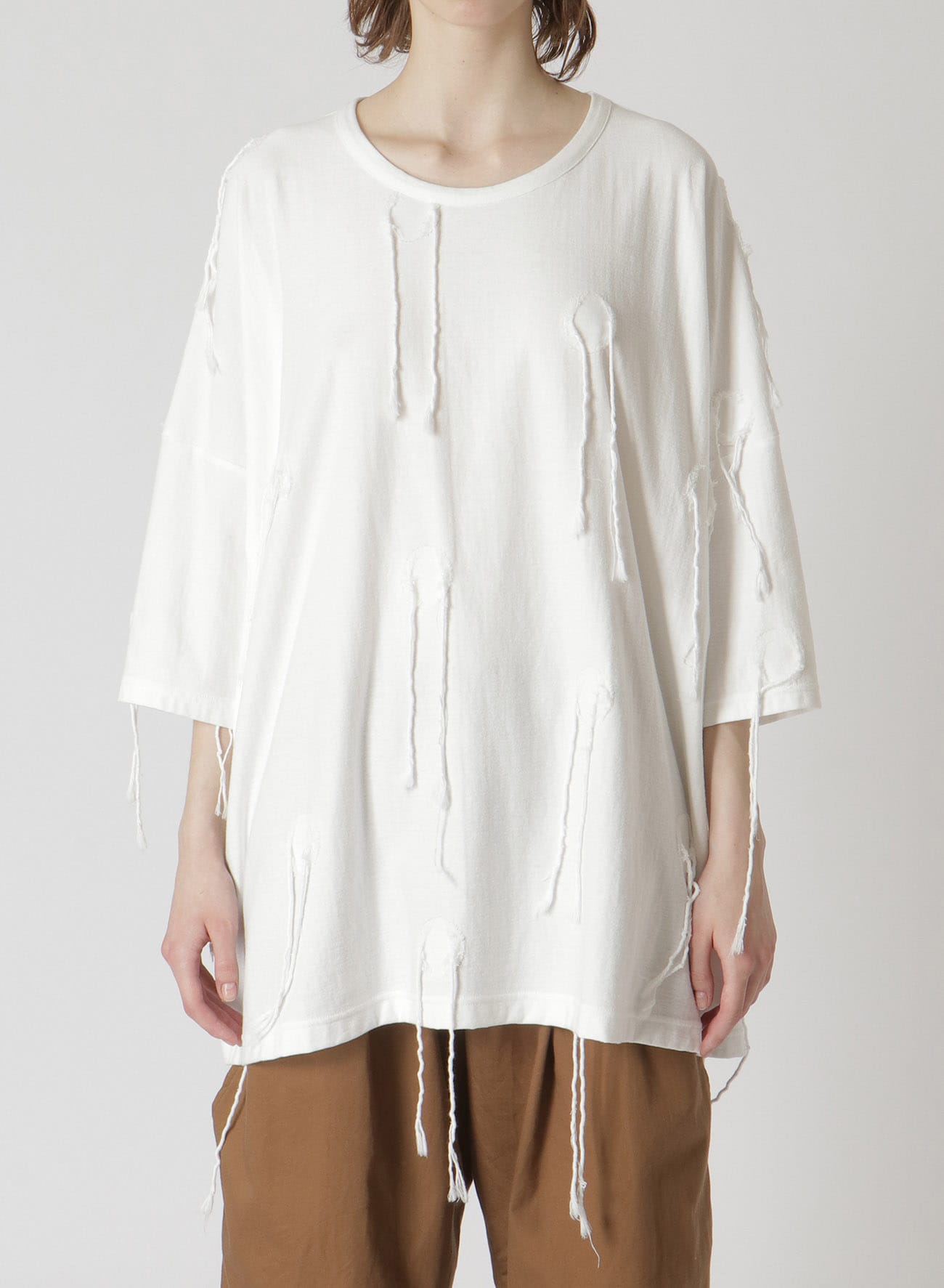 ROUND NECK OVERSIZED T-SHIRT(S Off White): Vintage 1.1｜THE SHOP 