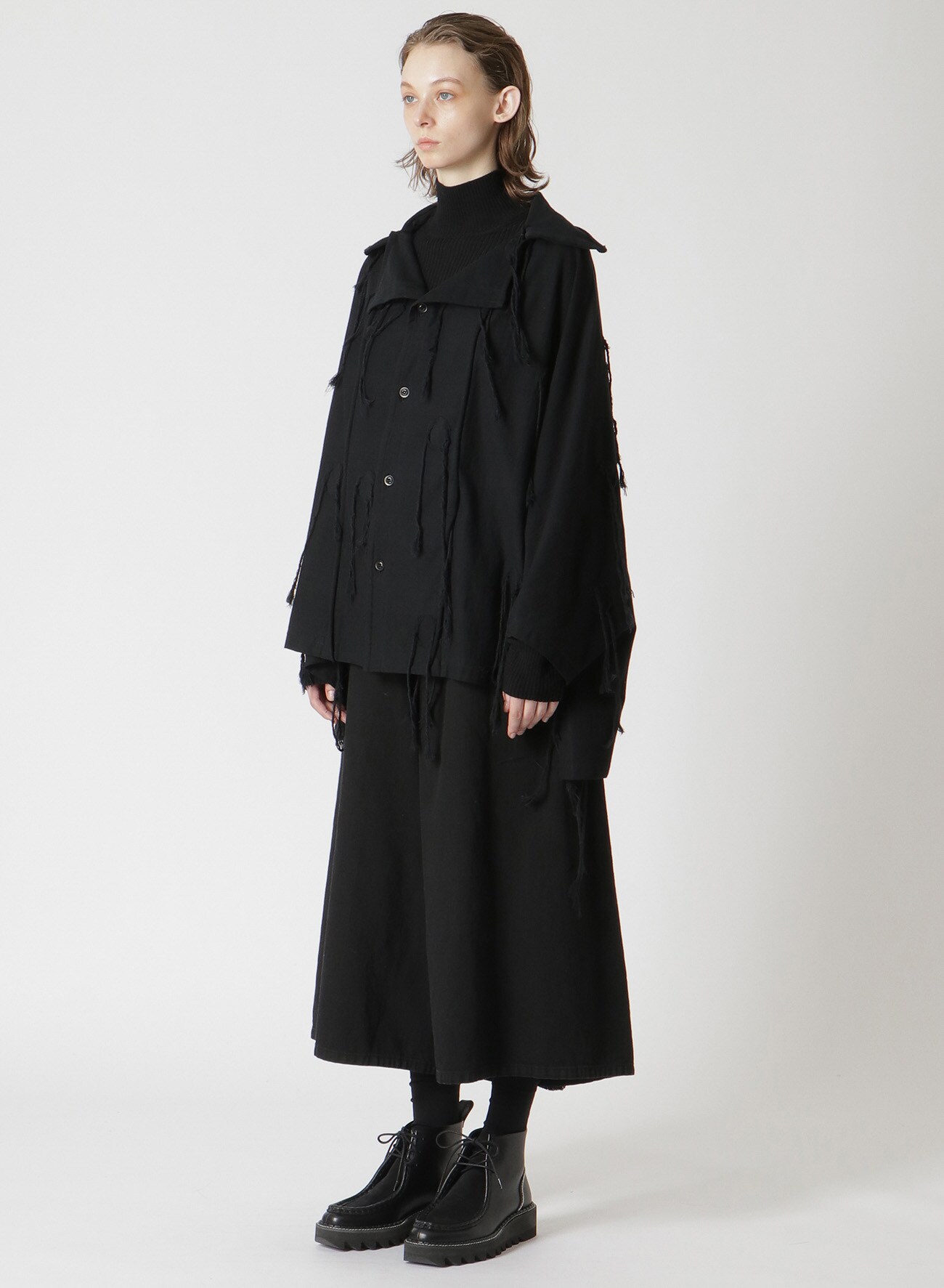 BUTTON-UP PONCHO(S Black): Y's｜THE SHOP YOHJI YAMAMOTO