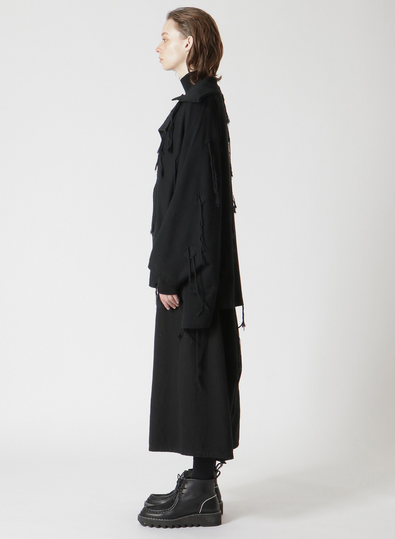 BUTTON-UP PONCHO(S Black): Y's｜THE SHOP YOHJI YAMAMOTO