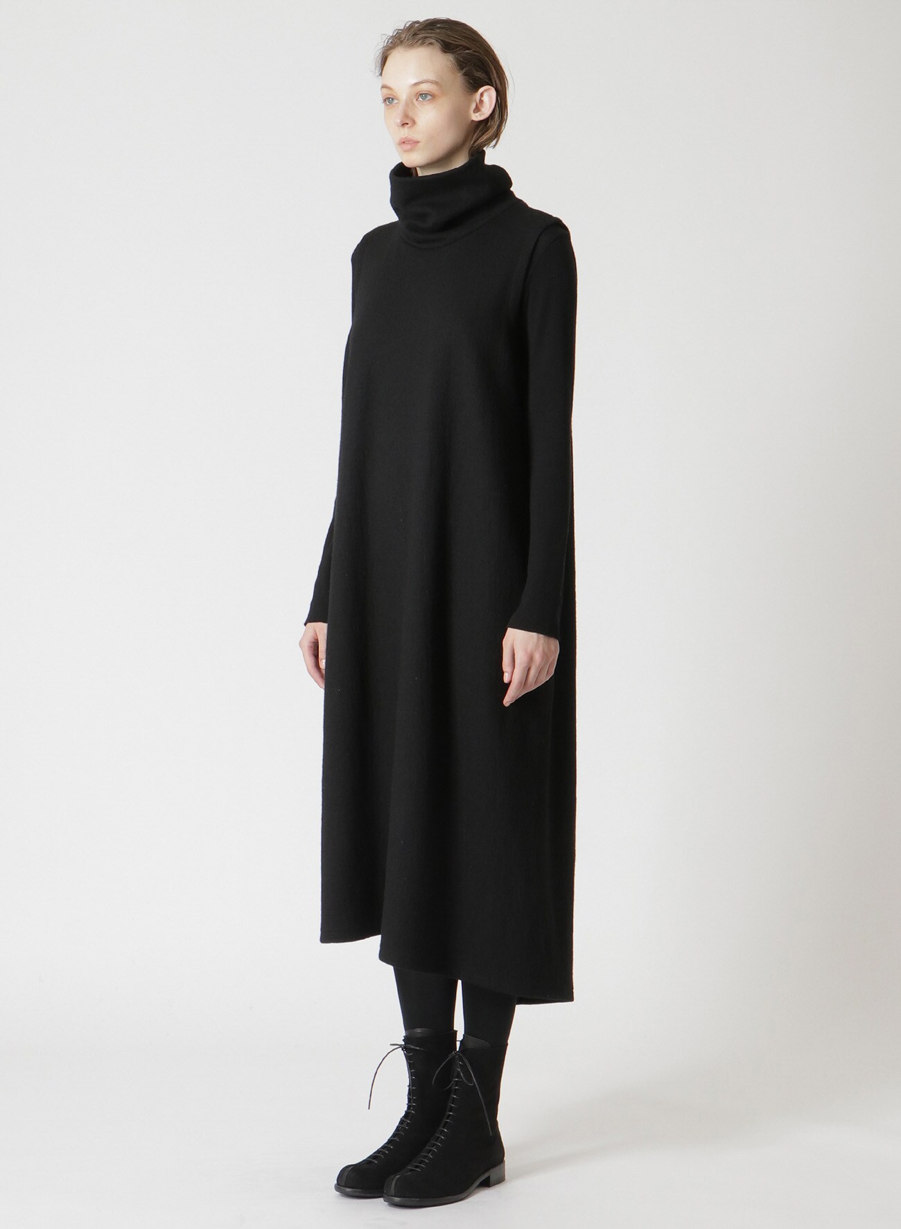 WOOL JERSEY SLEEVELESS DRESS(S Black): Y's｜THE SHOP YOHJI YAMAMOTO