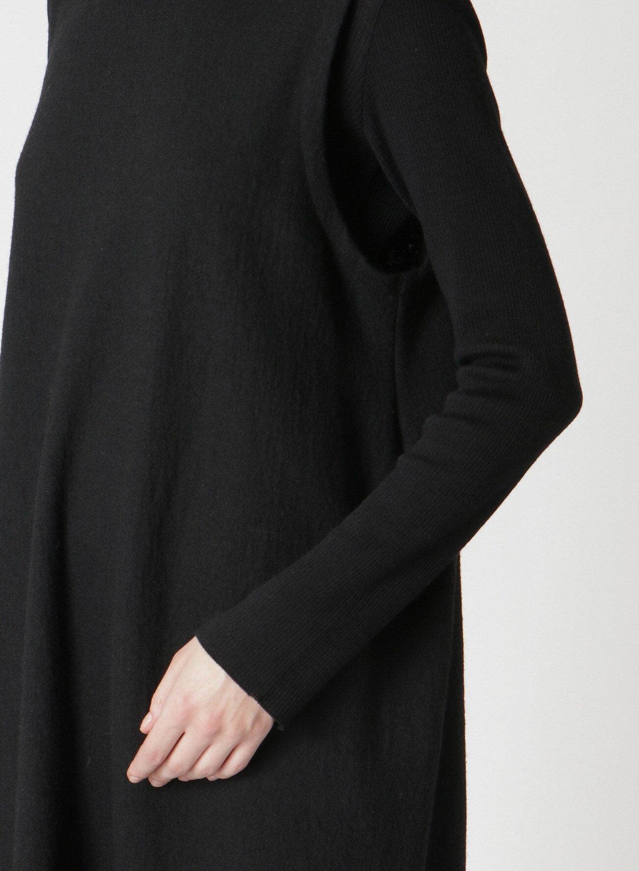 WOOL JERSEY SLEEVELESS DRESS(S Black): Y's｜THE SHOP YOHJI YAMAMOTO