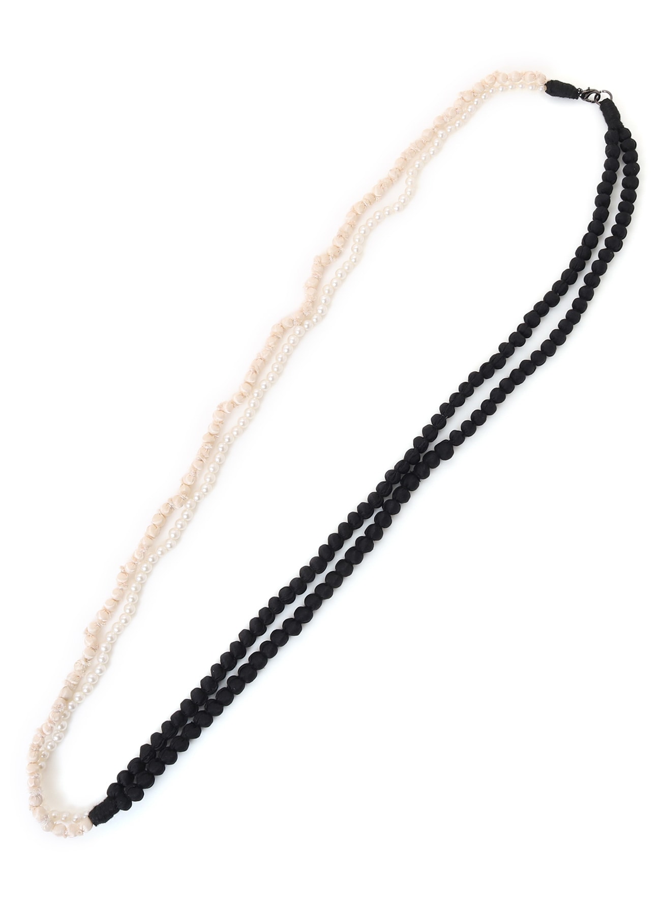 DOUBLE CHAIN SILK BALL CHAIN NECKLACE