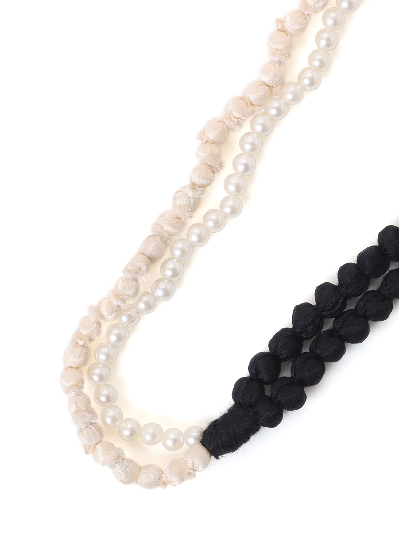 DOUBLE CHAIN SILK BALL CHAIN NECKLACE