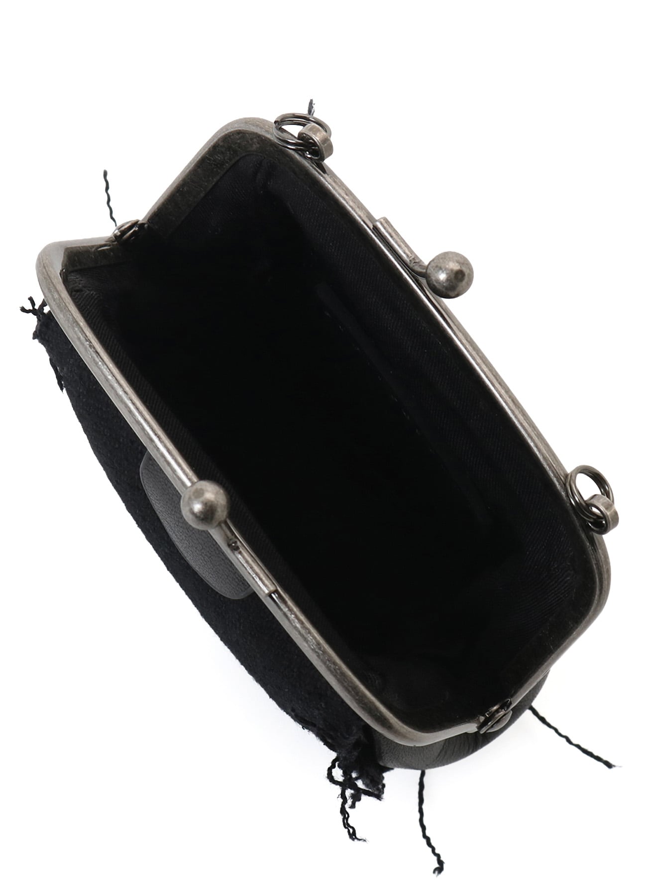 SOFT LEATHER SILK BALL METAL CLASP NECKLACE