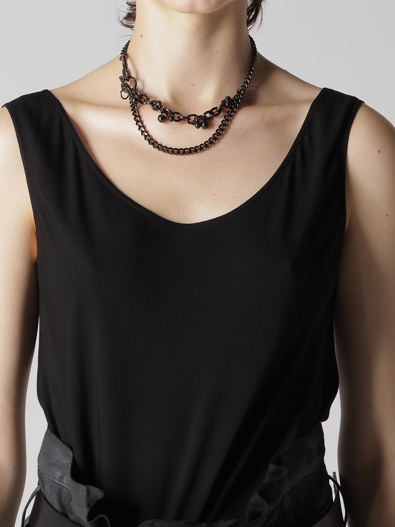 BRASS SILVER BALL NECKLACE B