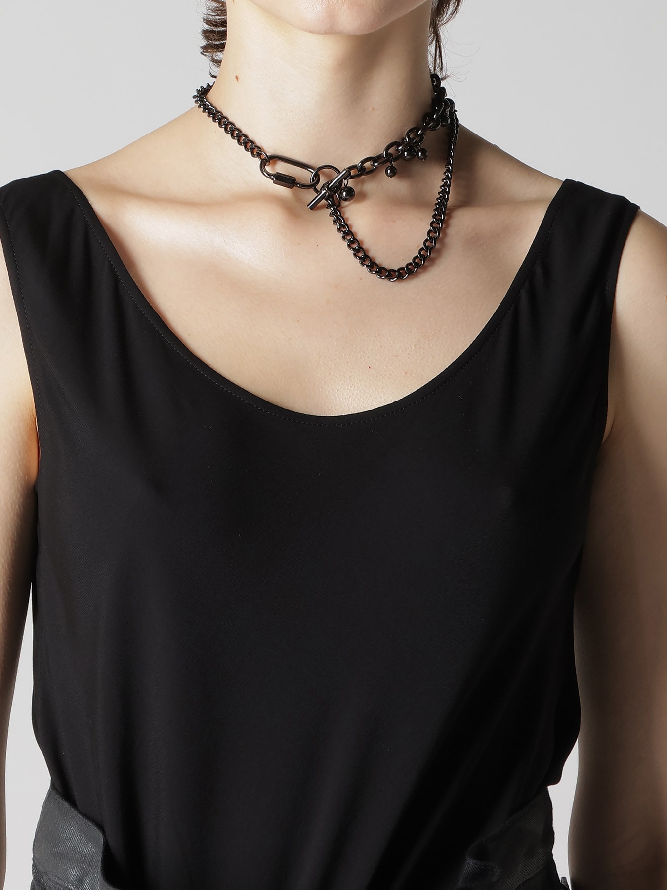 BRASS SILVER BALL NECKLACE B