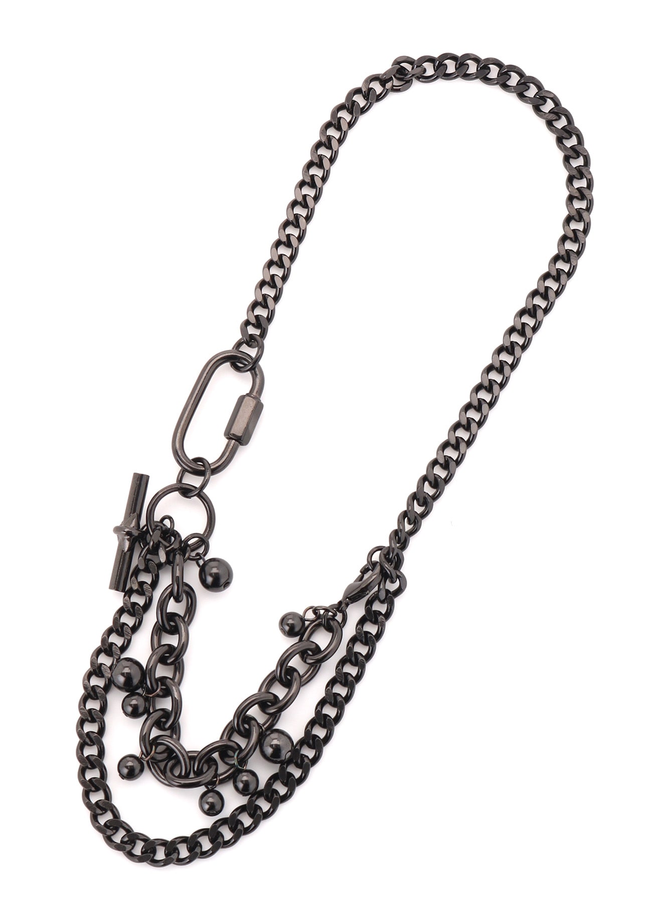 BRASS SILVER BALL NECKLACE B