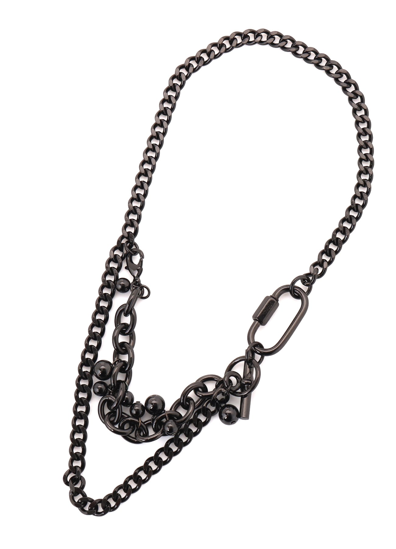 BRASS SILVER BALL NECKLACE B