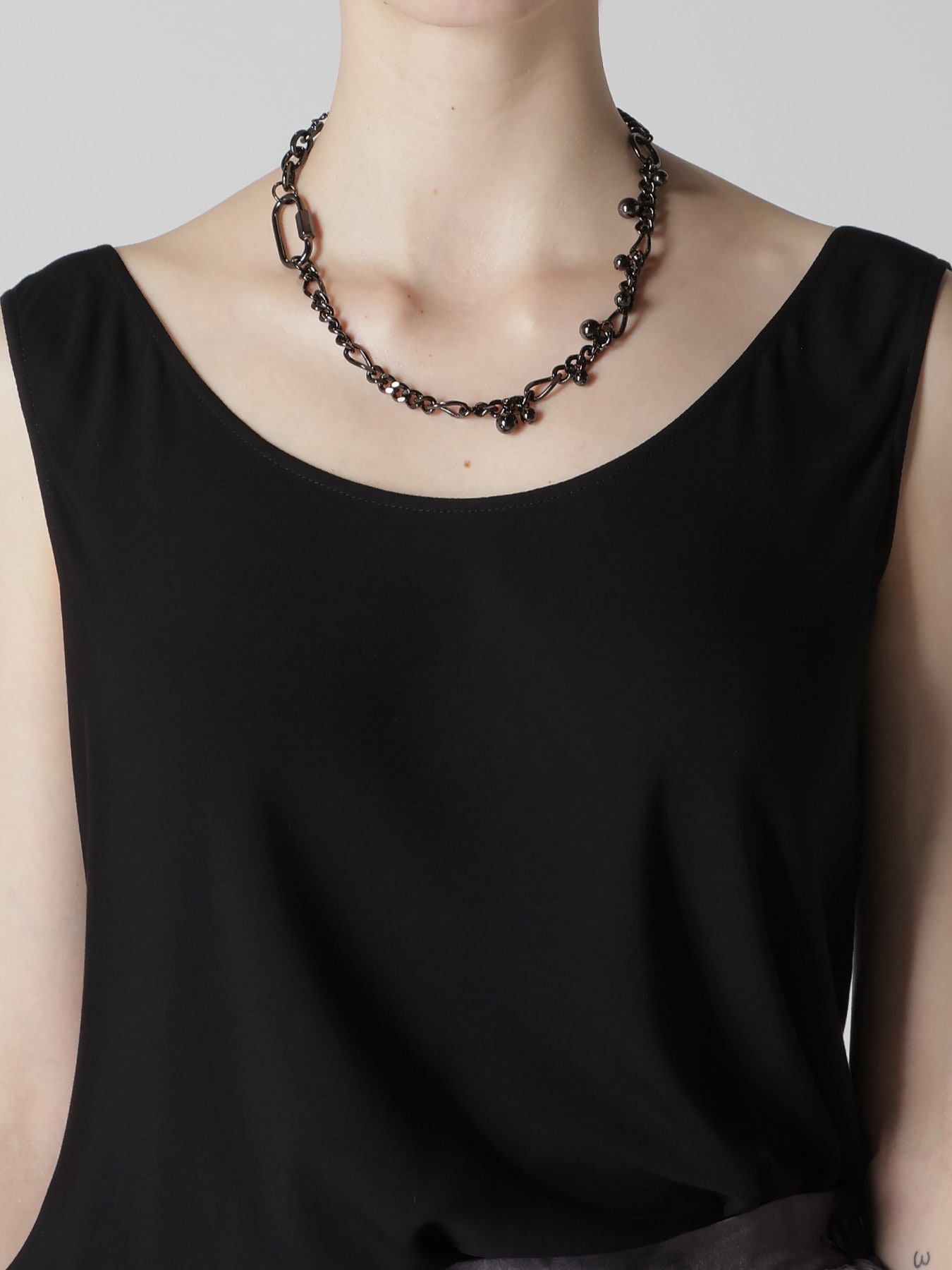 BRASS SILVER BALL NECKLACE A