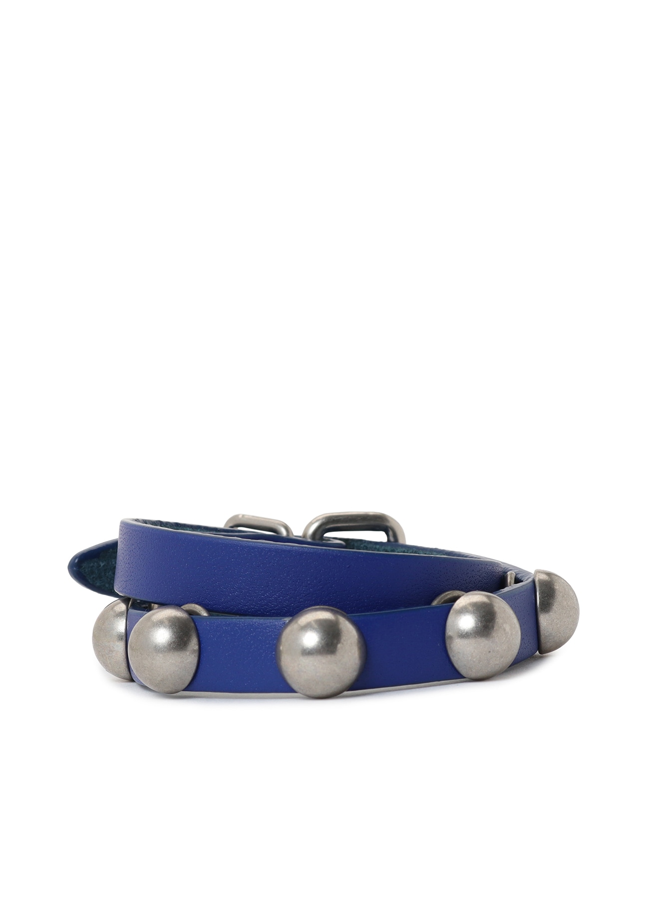 SEMIGLOSS LEATHER STUDS DOUBLE BRACELET