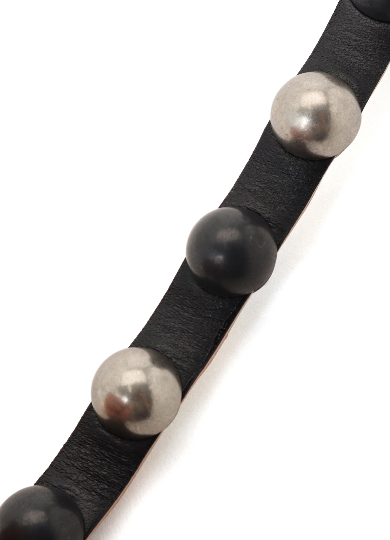 SEMIGLOSS LEATHER STUDS DOUBLE BRACELET