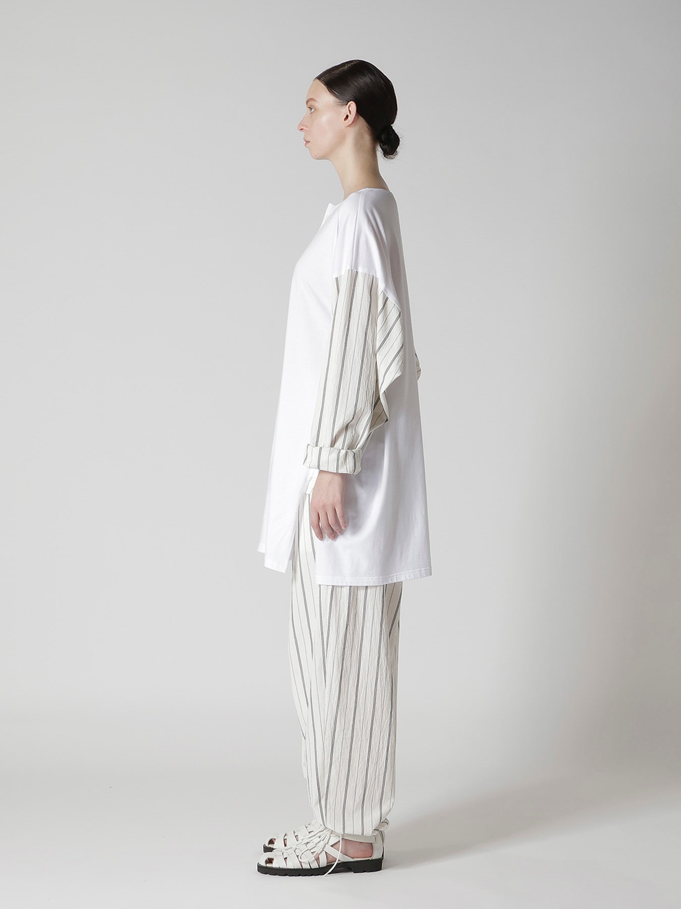 COMBINATION HENLEY NECK BLOUSE