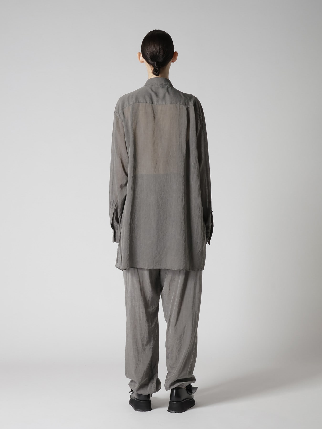 CUPRO/COTTON GARMENT DYED LEFT SIDE TUCK SHIRT